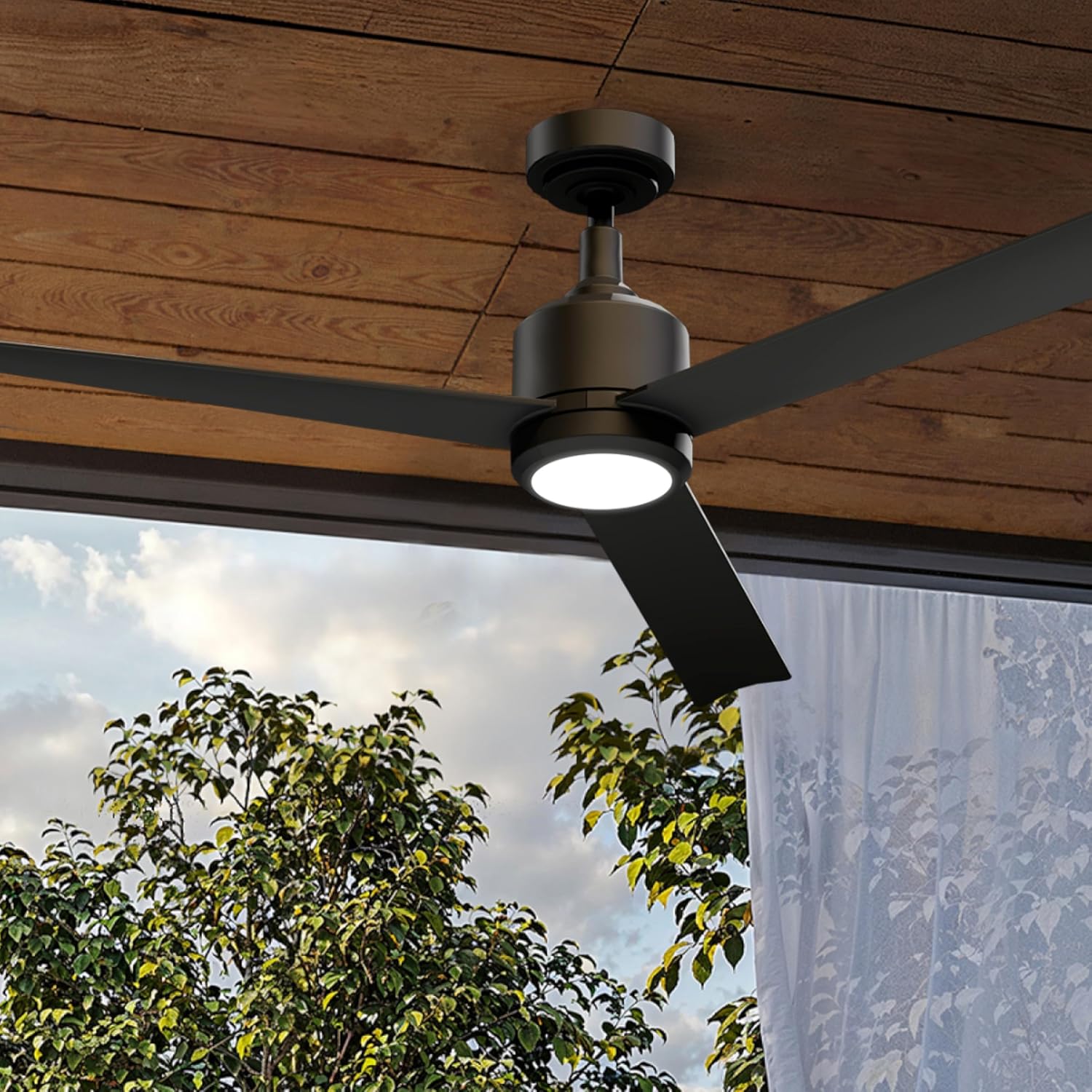 60-Inch Ceiling Fan Without Light | | Powerful Quiet Cooling Remote Control DC Motor Fan