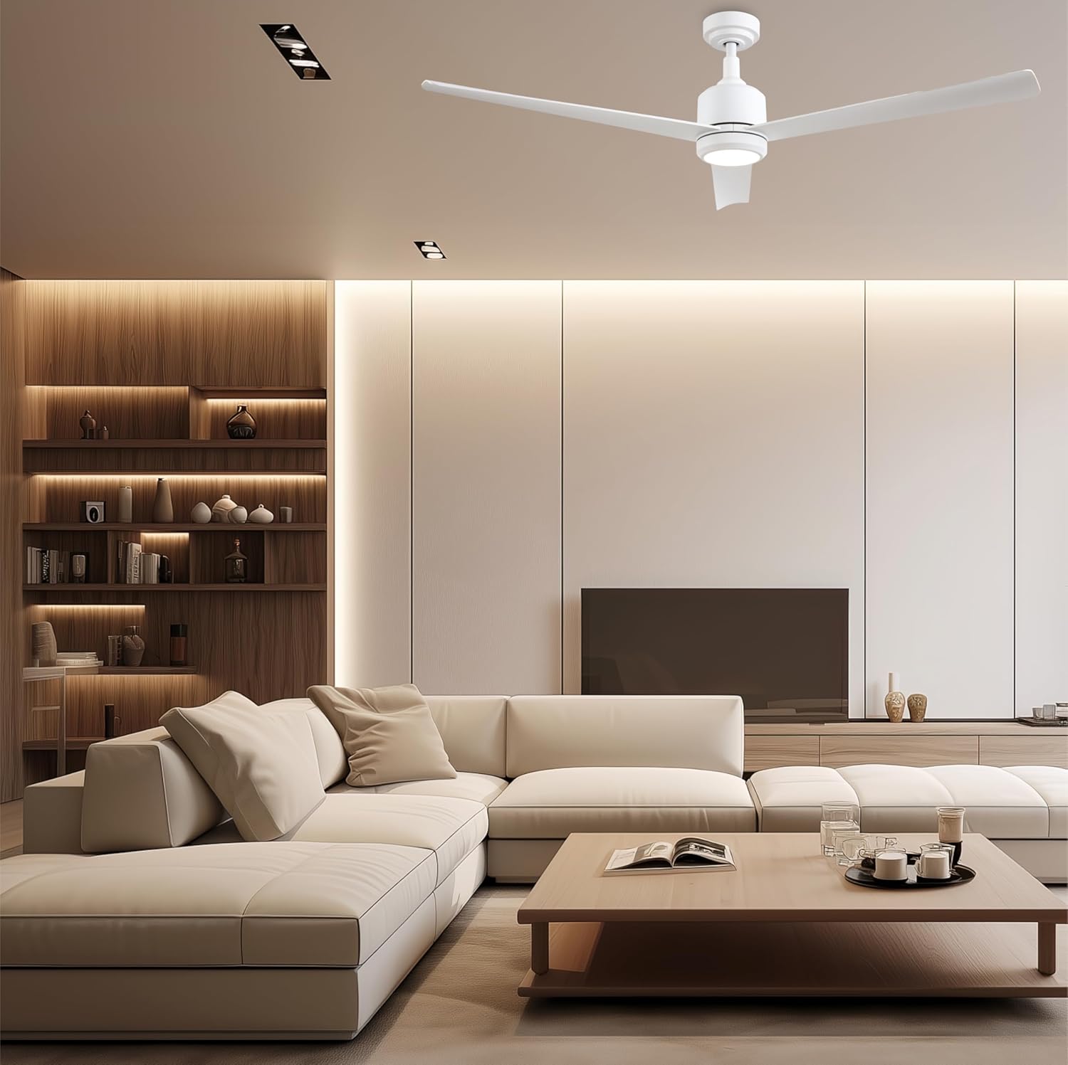 60-Inch Ceiling Fan Without Light | | Powerful Quiet Cooling Remote Control DC Motor Fan