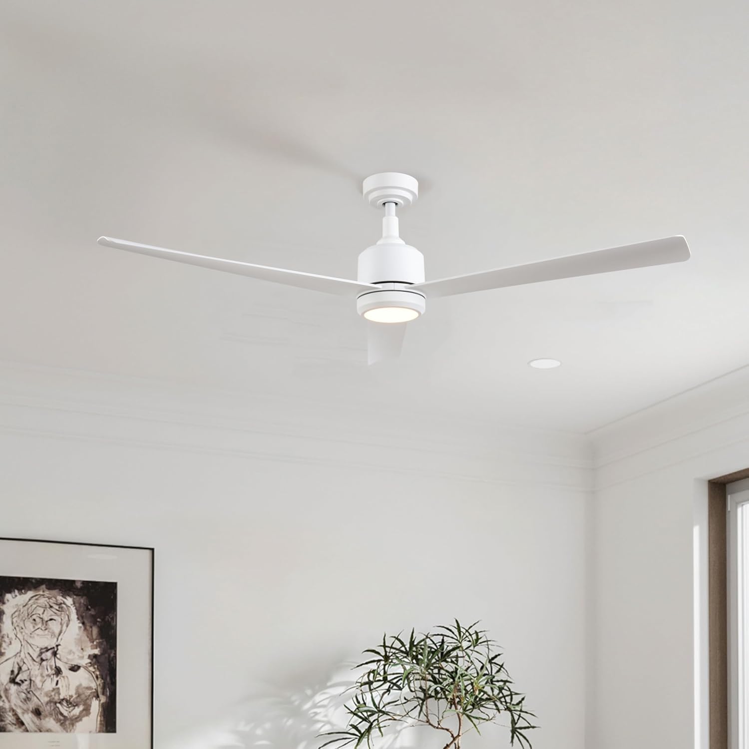 60-Inch Ceiling Fan Without Light | | Powerful Quiet Cooling Remote Control DC Motor Fan