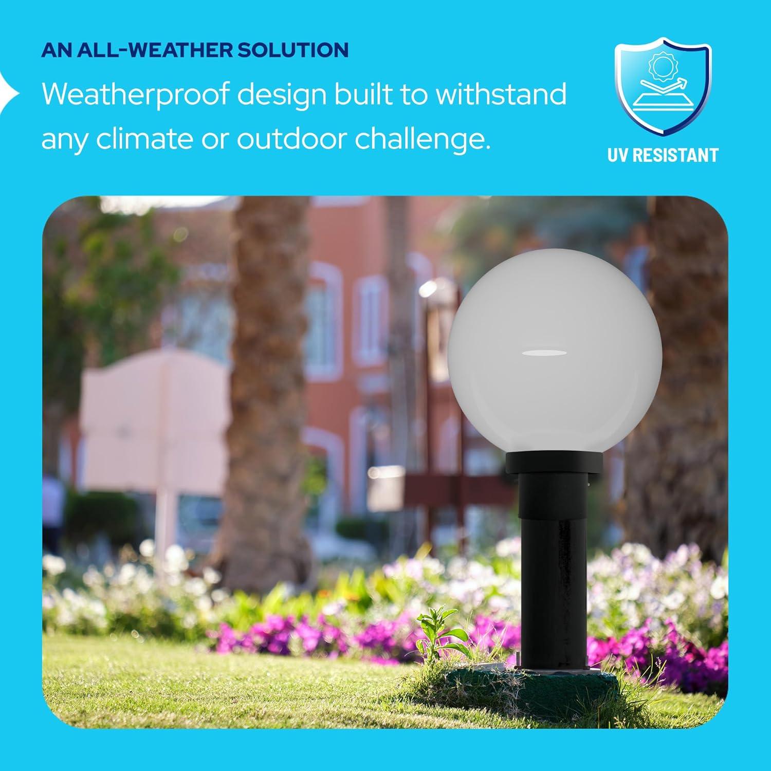 10" Globe Combo installed on lamp post fixture
