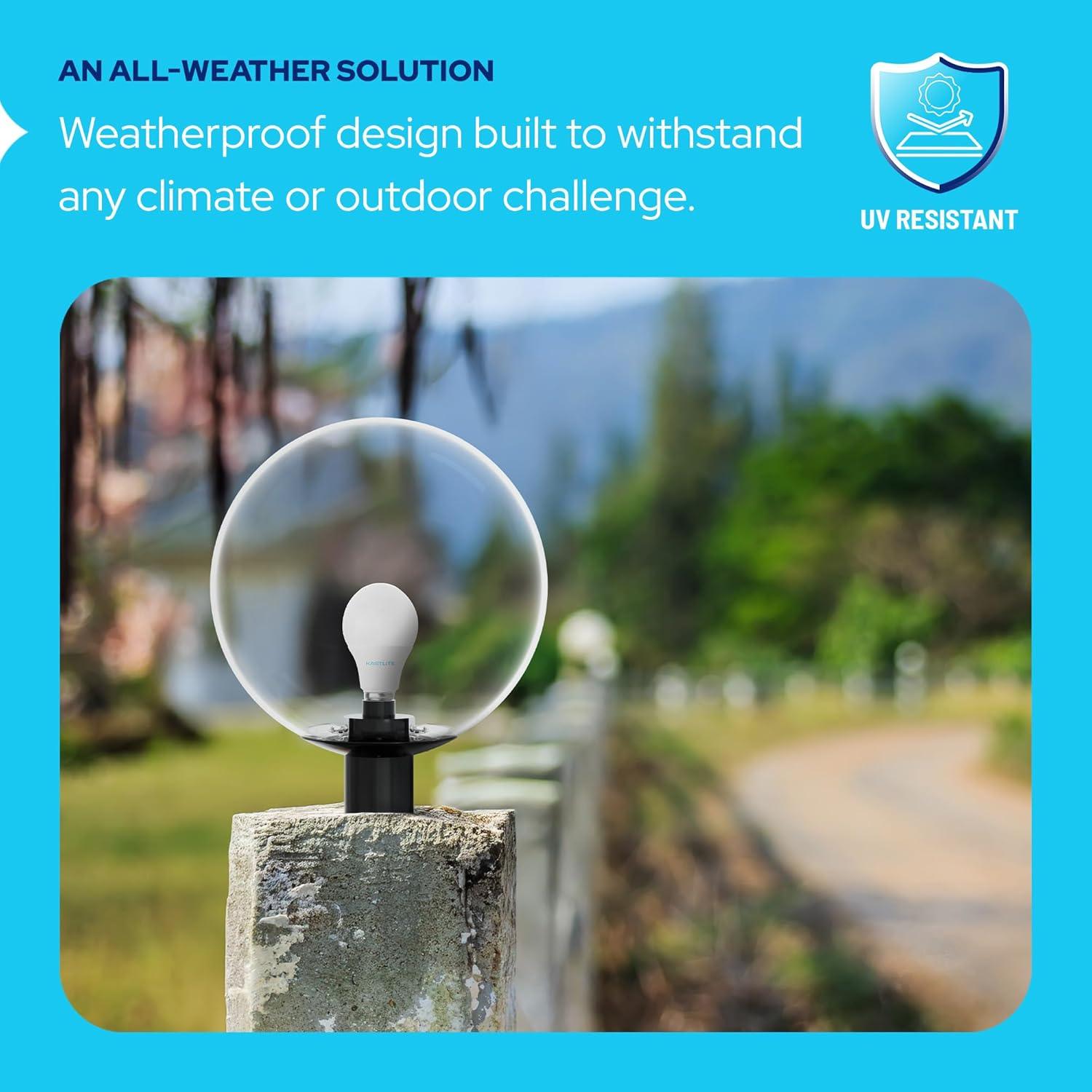 12" Globe Combo installed on lamp post fixture