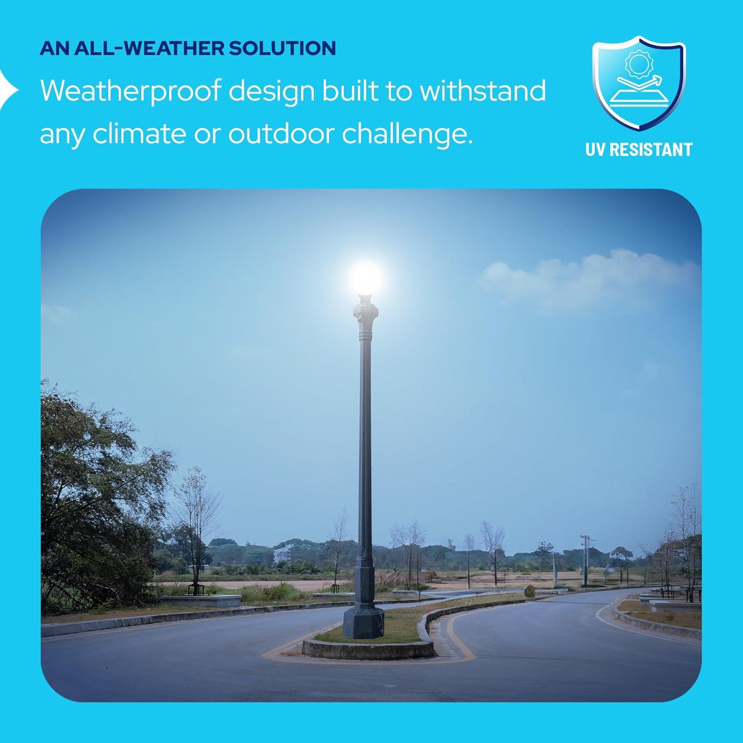 12" Globe Combo installed on lamp post fixture
