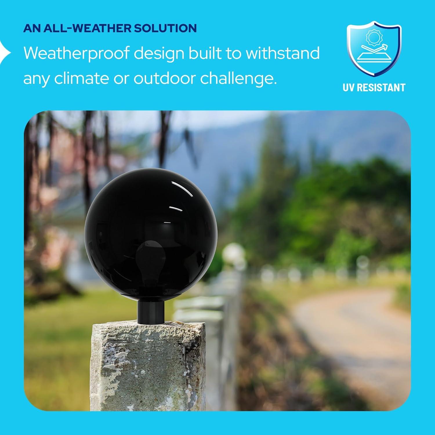 12" Globe Combo installed on lamp post fixture