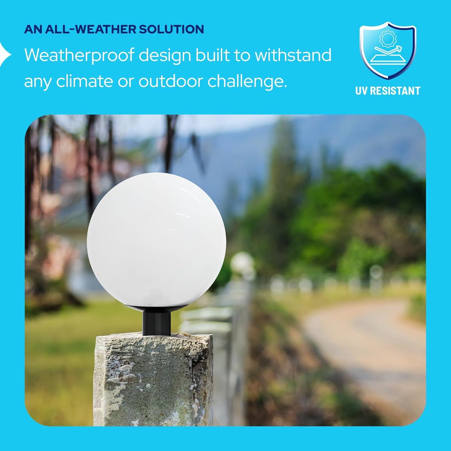20" Globe Combo installed on lamp post fixture