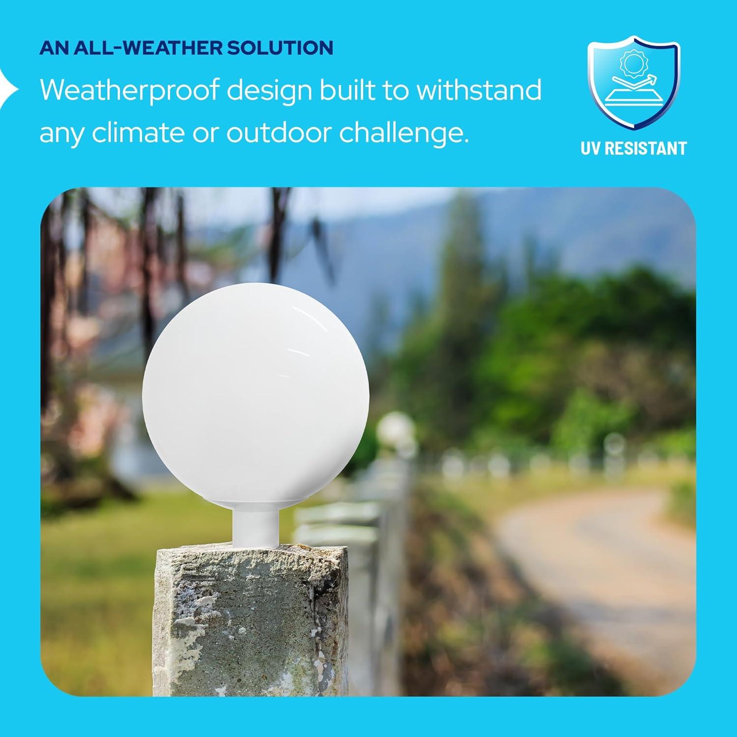 20" Globe Combo installed on lamp post fixture