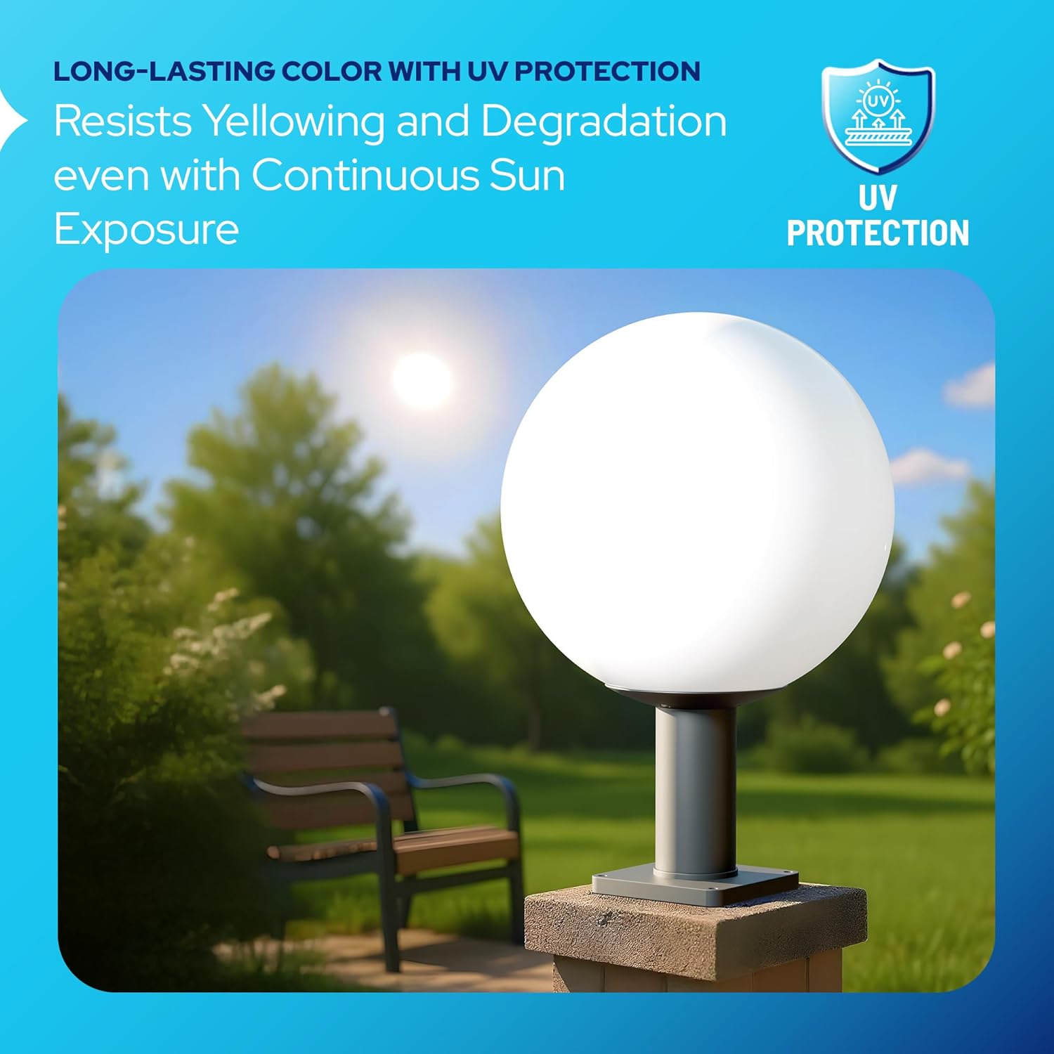 KastLite 14" Globe Post Light Application with 6" Stub Post Pier Mount