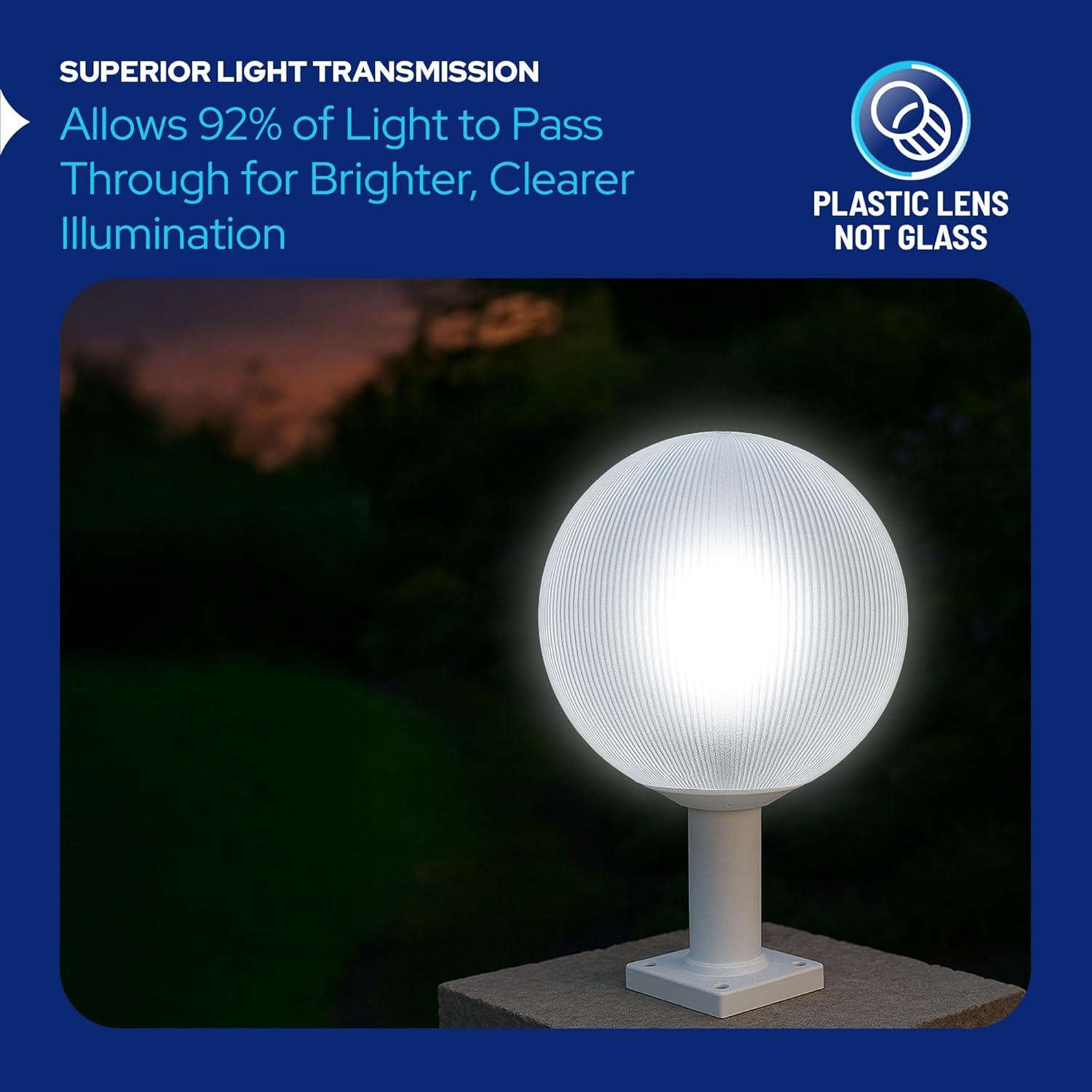 KastLite 14" Globe Post Light Application with 6" Stub Post Pier Mount