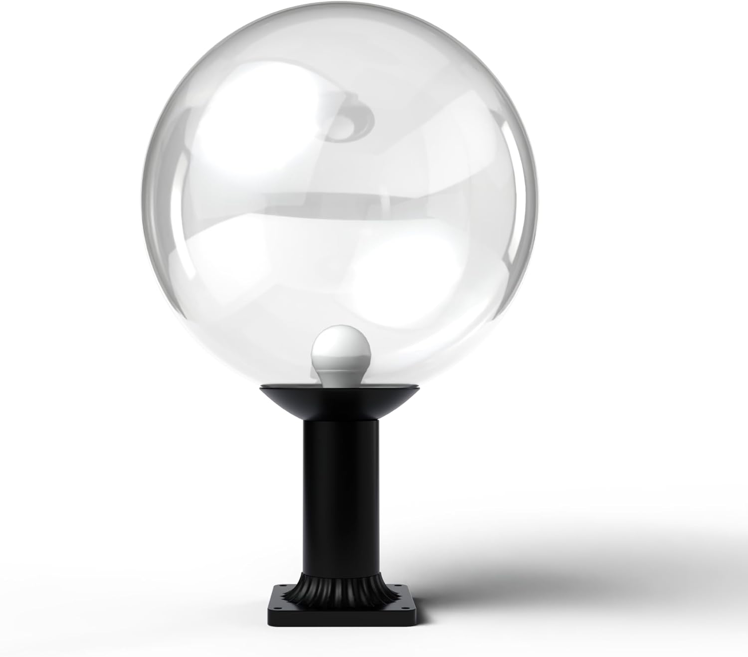 KastLite 16" Globe Post Light Application with 6" Stub Post Pier Mount