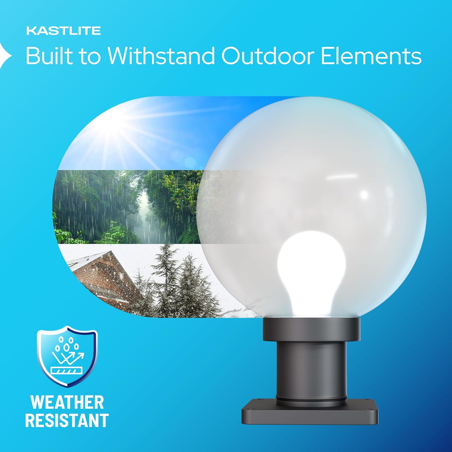KastLite 10" Globe Pier Mount Outdoor Lighting with LED Lamp