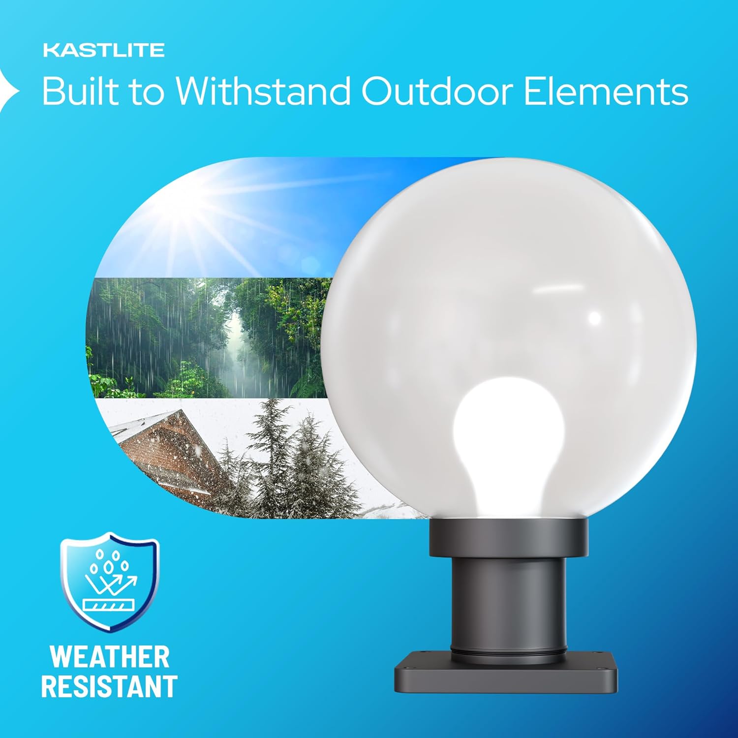 KastLite 12" Globe Pier Mount Outdoor Lighting with LED Lamp