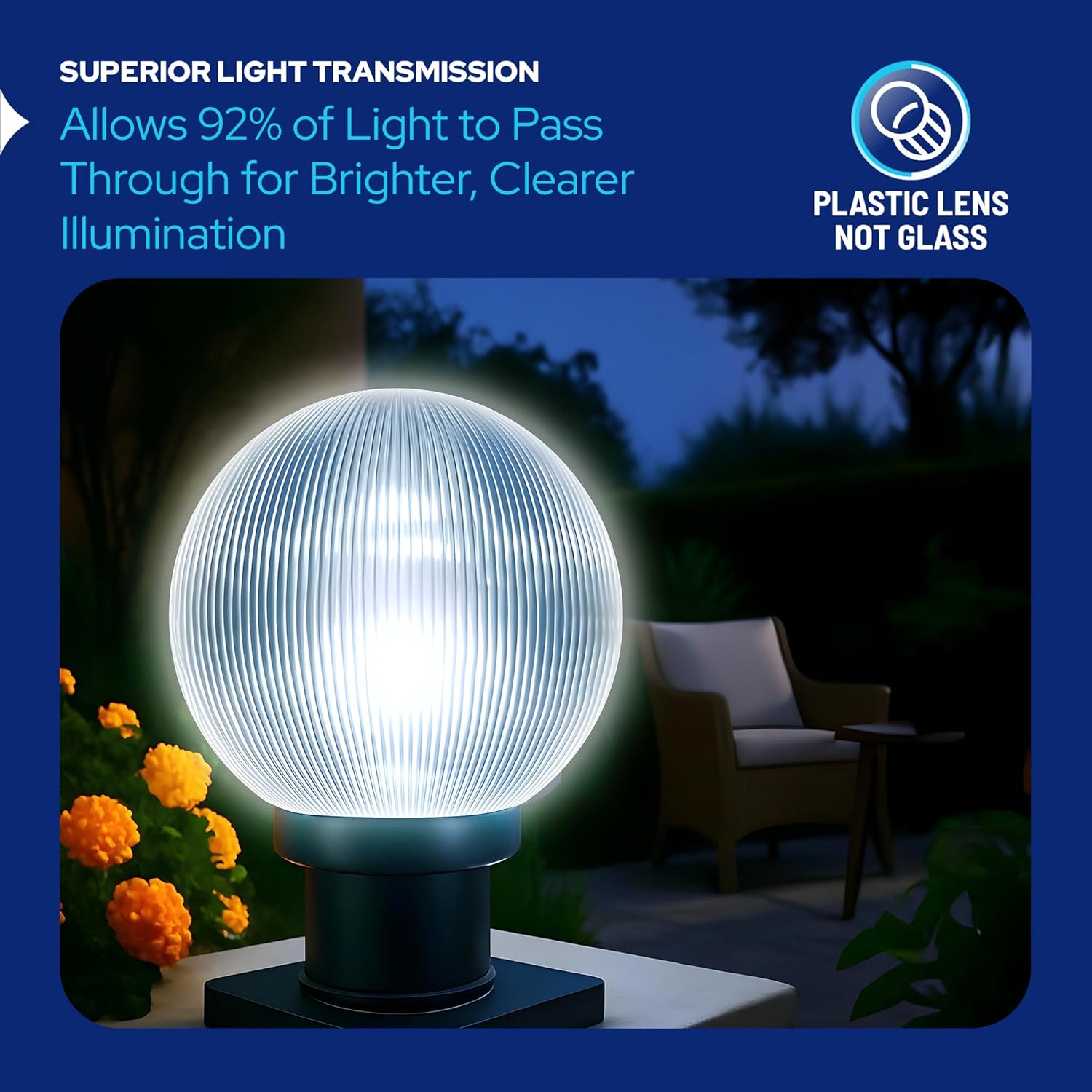 KastLite 12" Globe Pier Mount Outdoor Lighting with LED Lamp