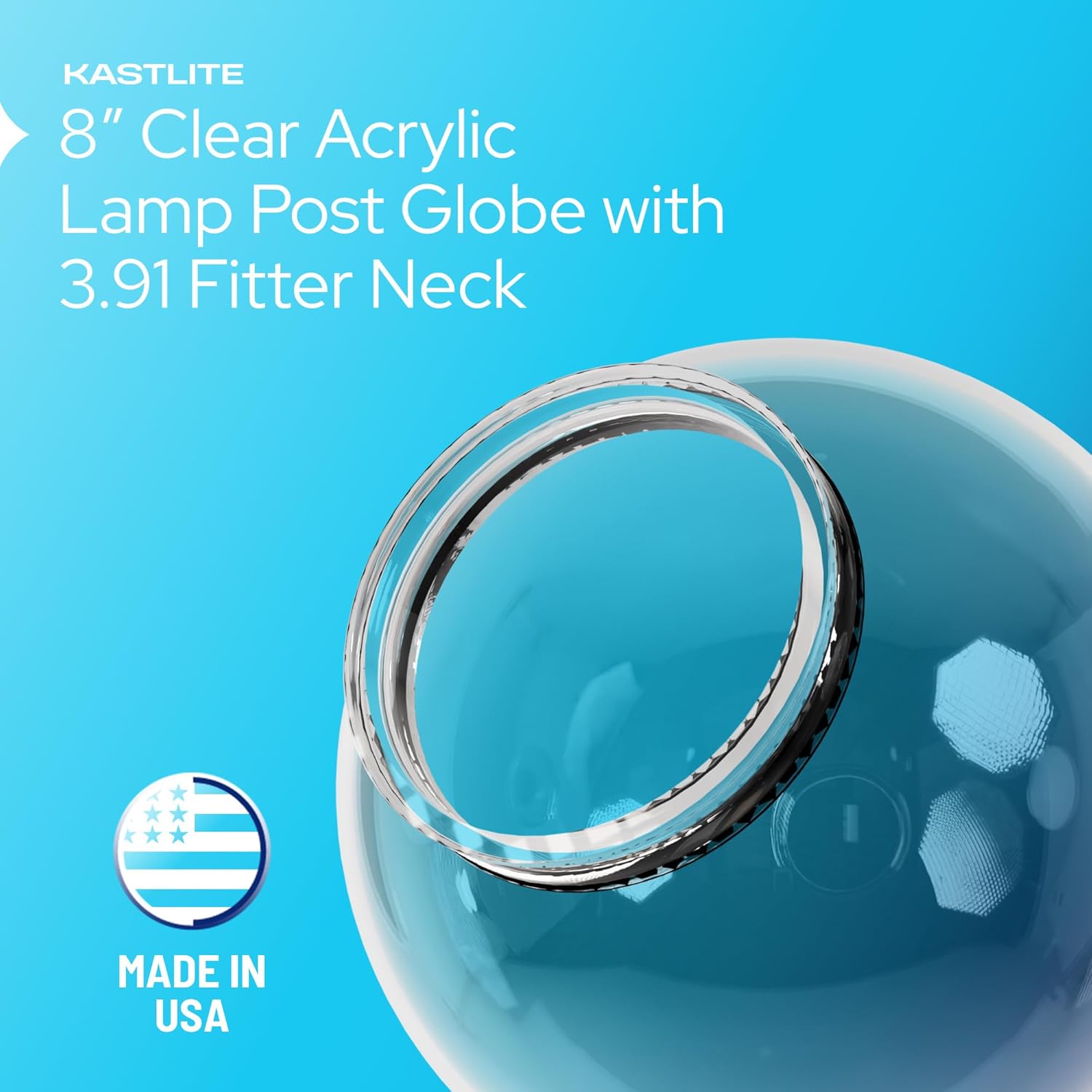8" Globe with 3.91" Fitter Neck