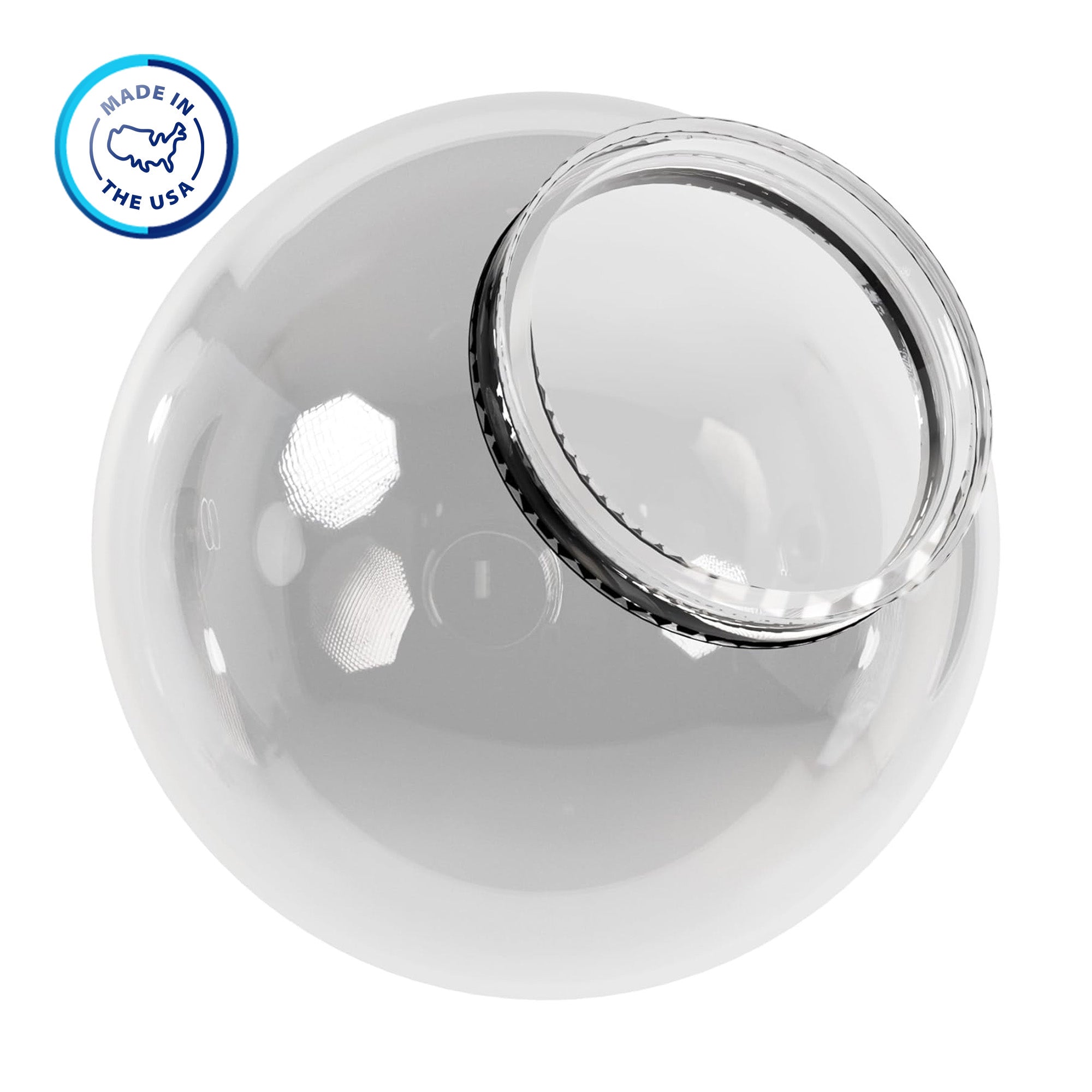 Glass globe light cover 'Made int he USA'
