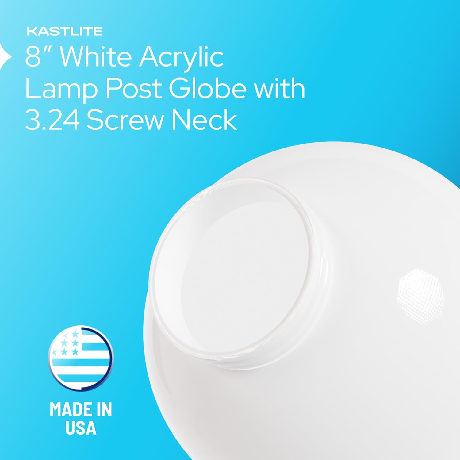 KastLite 12" Clear Acrylic Lamp Post Globe | Smooth Textured With 5.25" Neckless Opening | Manufactured In The USA - Outdoor Lighting - Foto 10