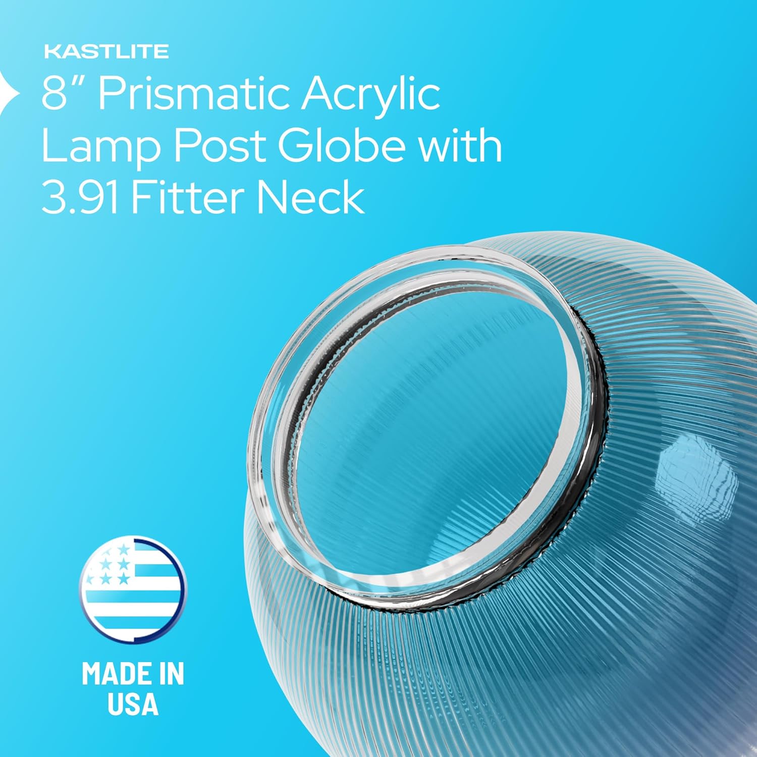 8" Globe with 3.91" Fitter Neck