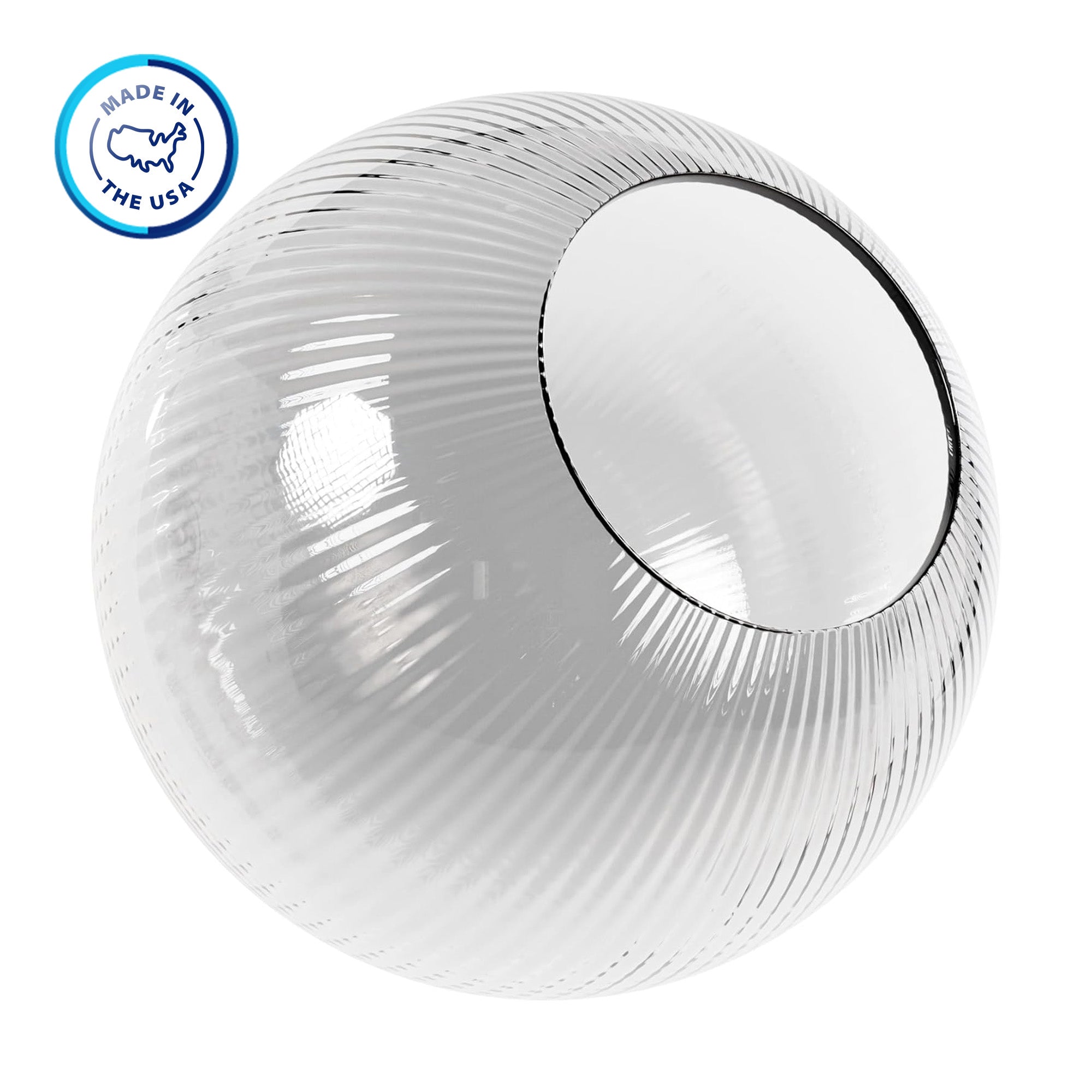 Glass globe light cover 'Made int he USA'