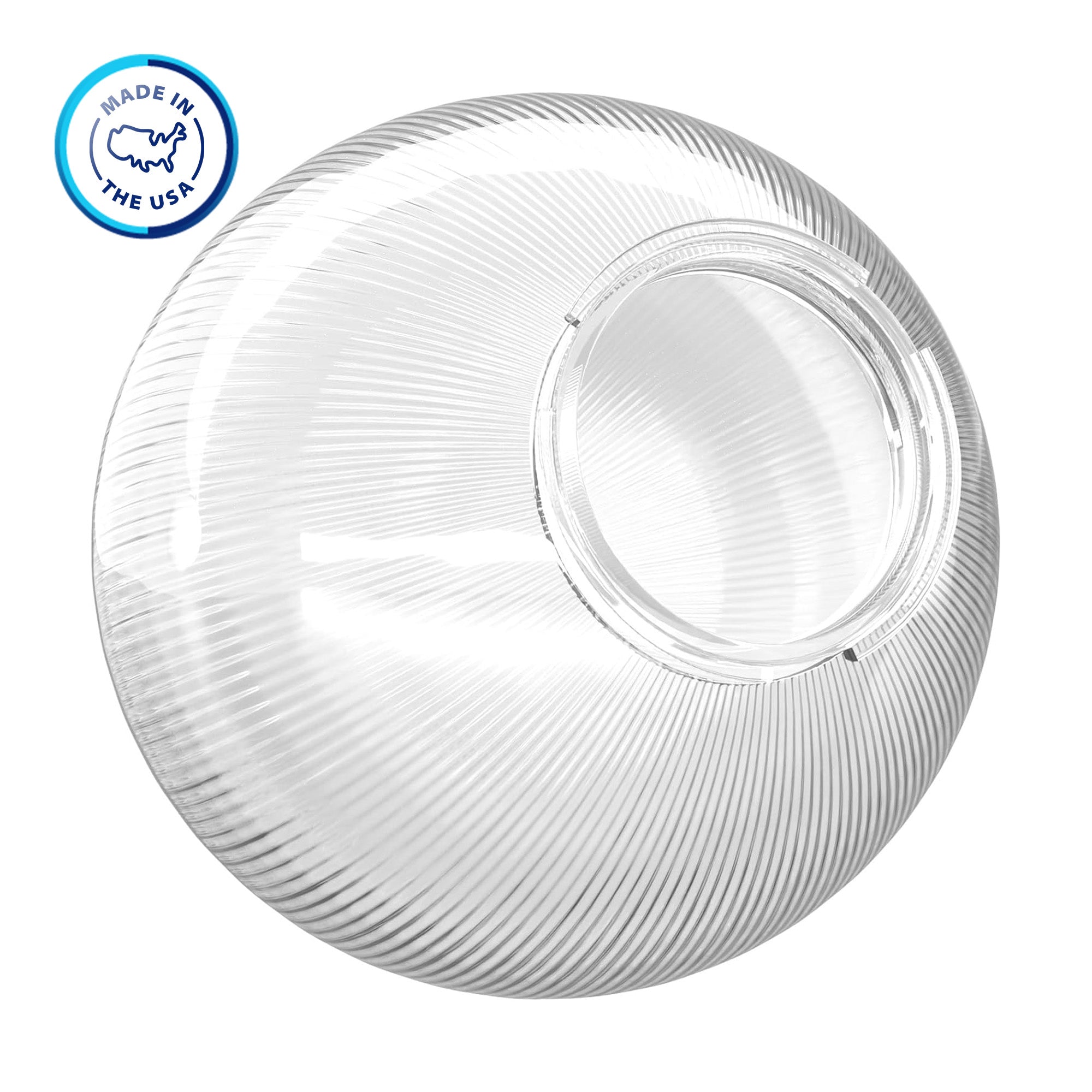 clear glass globe light fixture 'made in the usa'