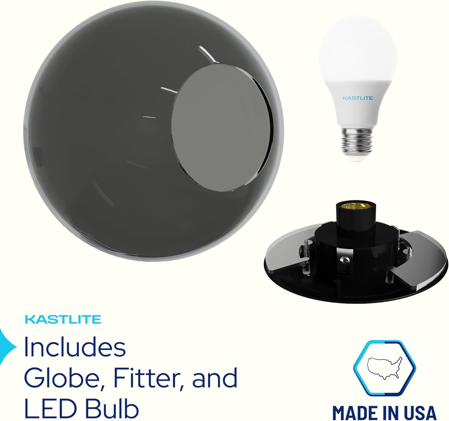 12" Globe Combo installed on lamp post fixture
