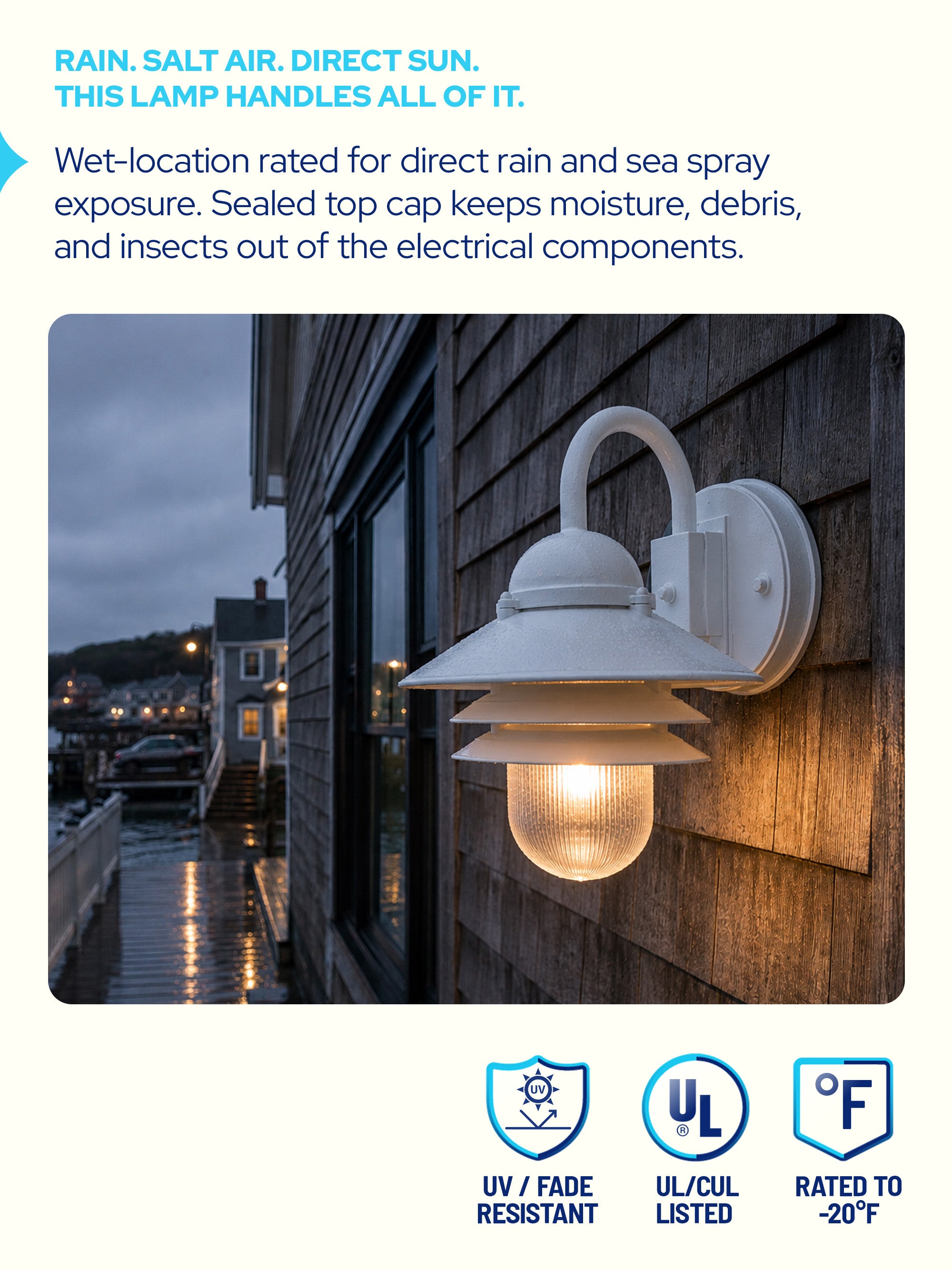 Polycarbonate Nautical Outdoor Wall Light
