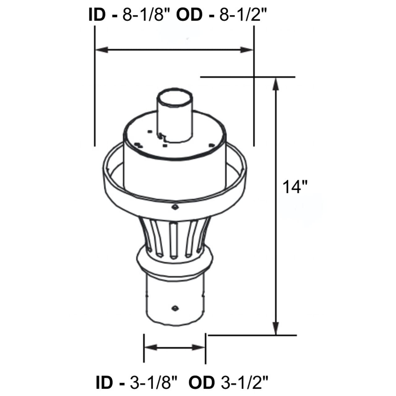 Aluminum Post Top Fitter