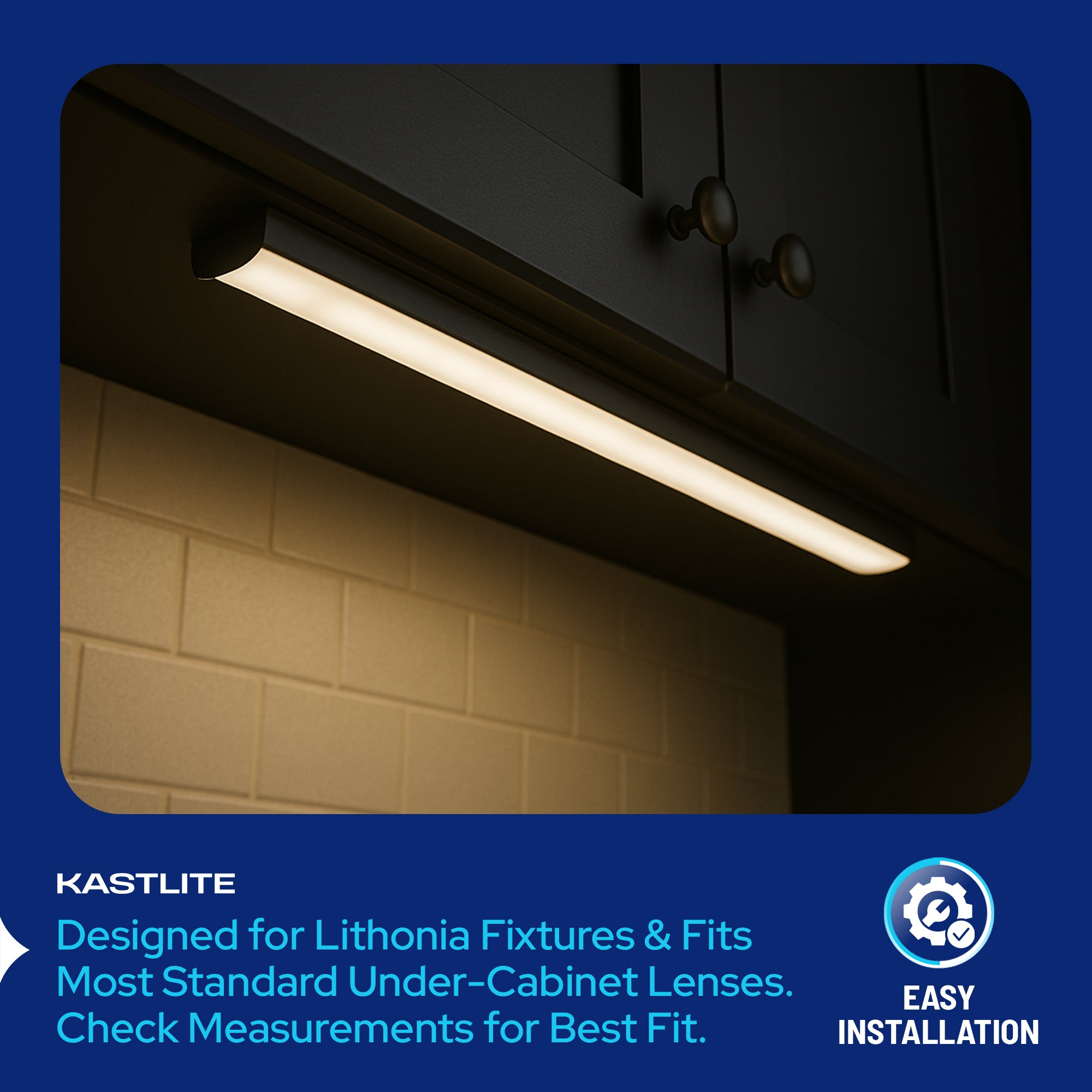 Curved Under Cabinet Light Cover Replacement installed in ceiling fixture