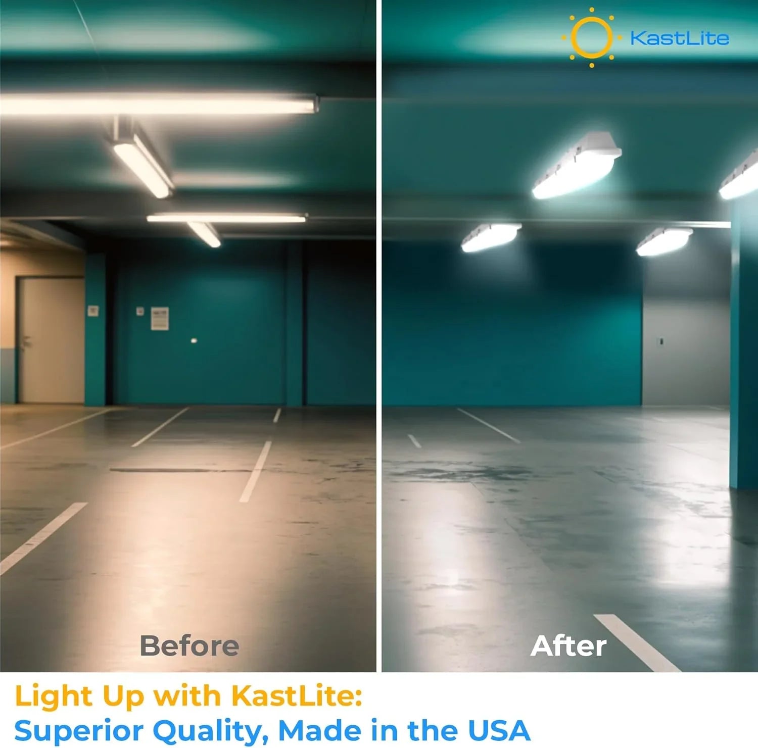Vapor Tight 4' LED Light Fixture additional angle view