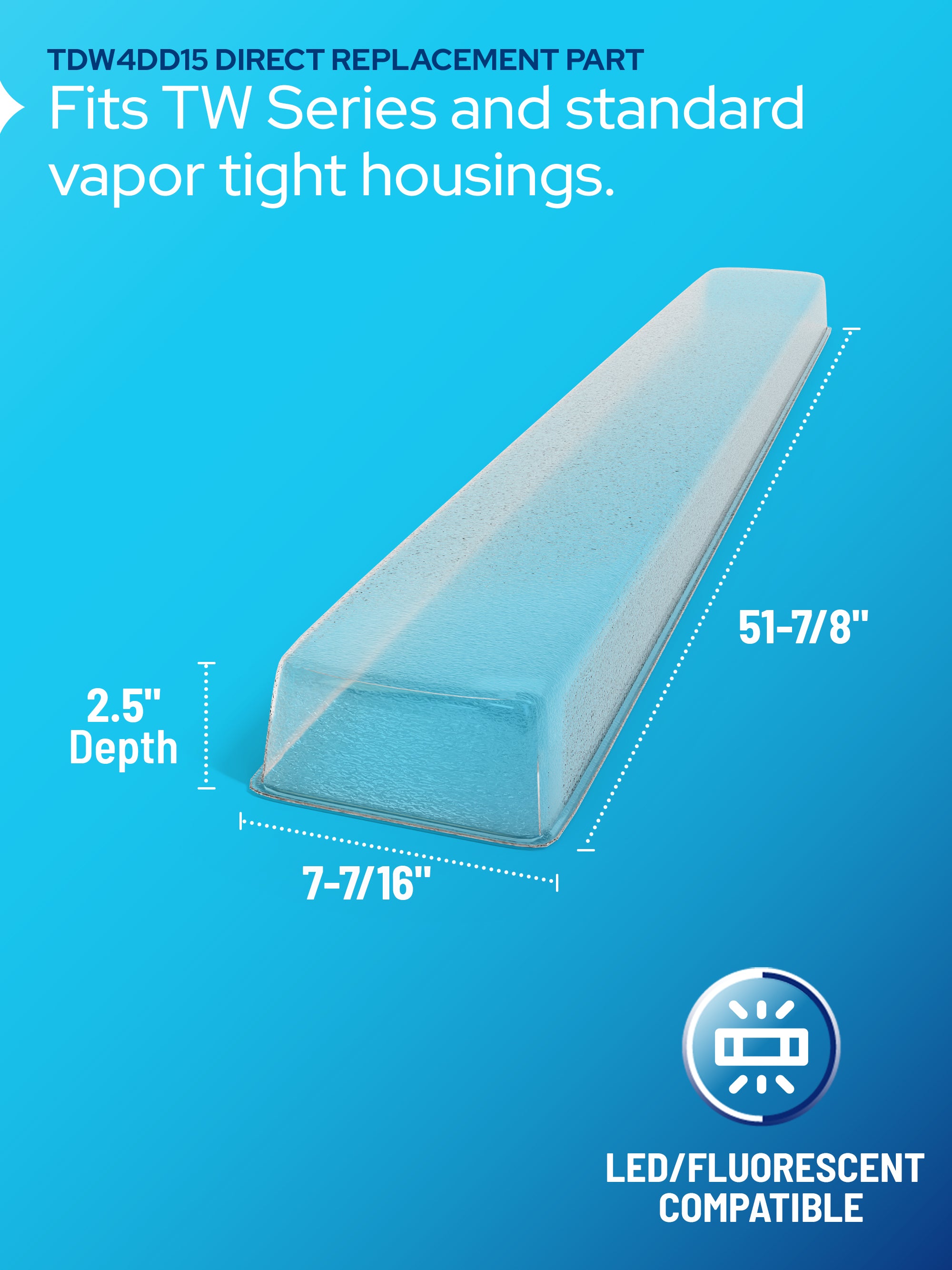 ALP-TDW4DD15: 7-7/16" x 51-7/8" x 2.5" alternate angle