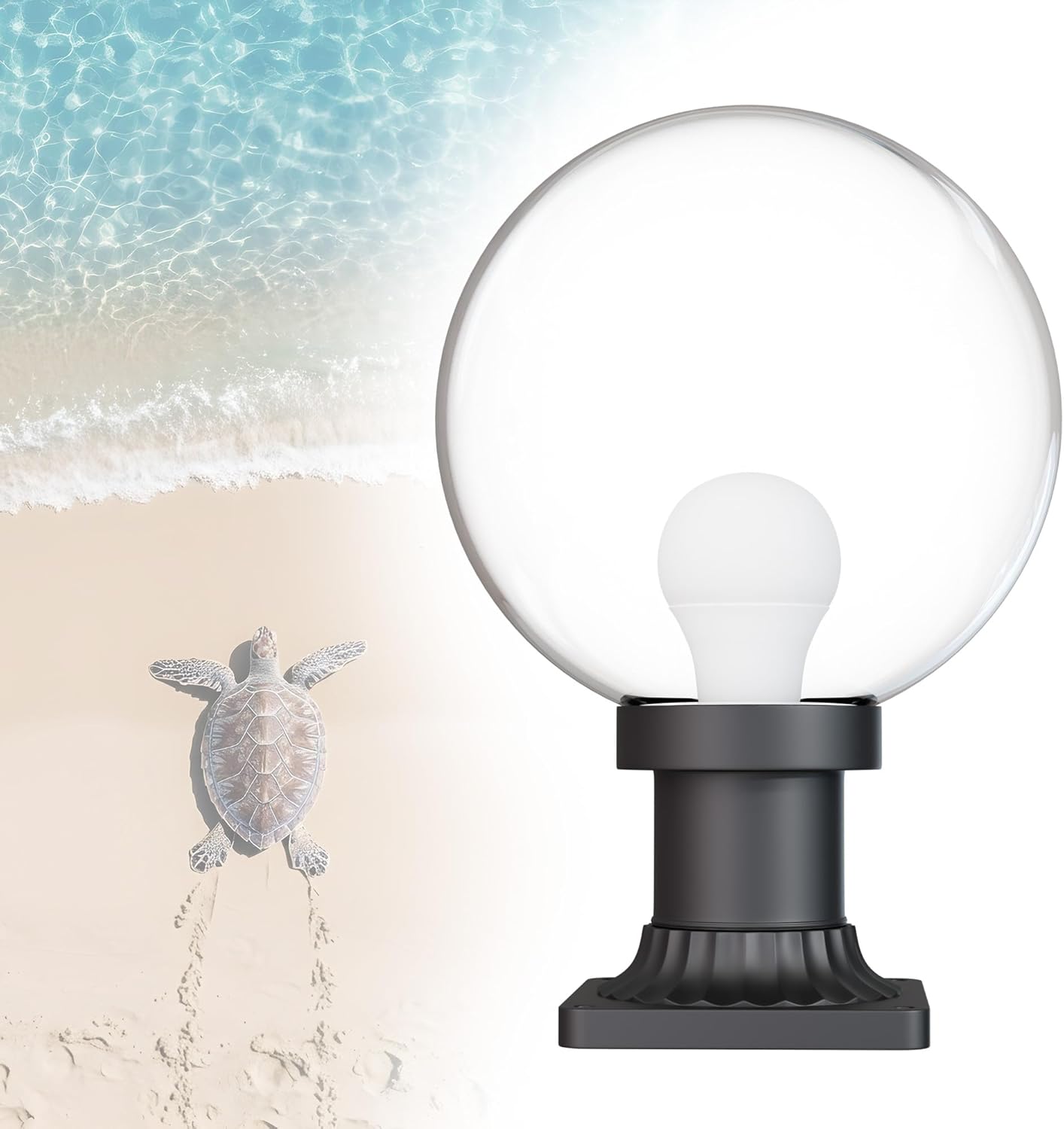 590nm Amber LED Pier Mount Globe Light