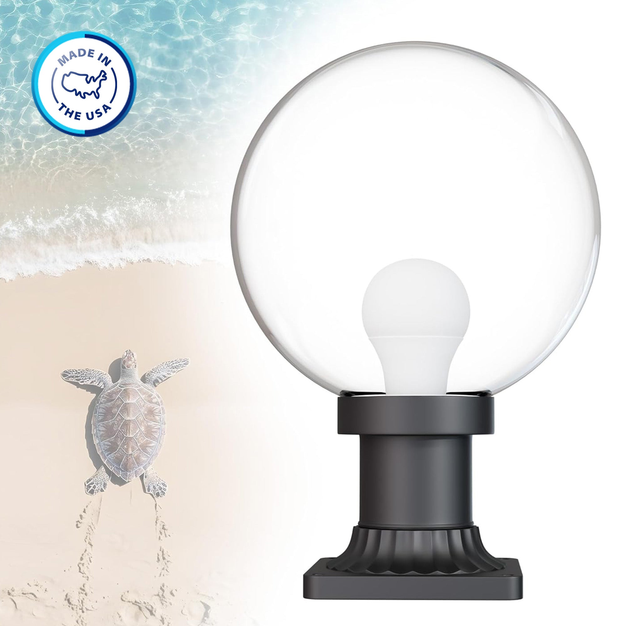Outdoor lamp post globe 'made in the USA'
