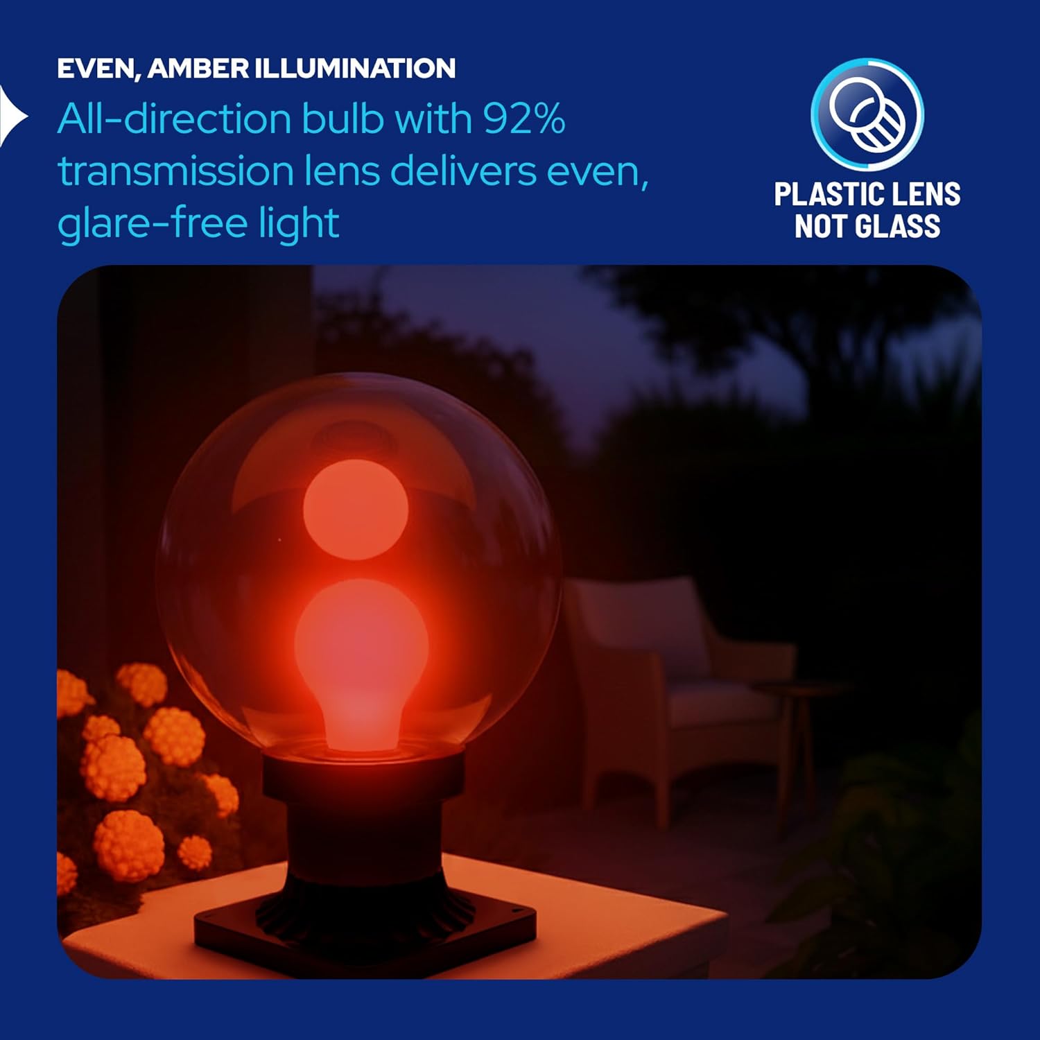 590nm Amber LED Pier Mount Globe Light