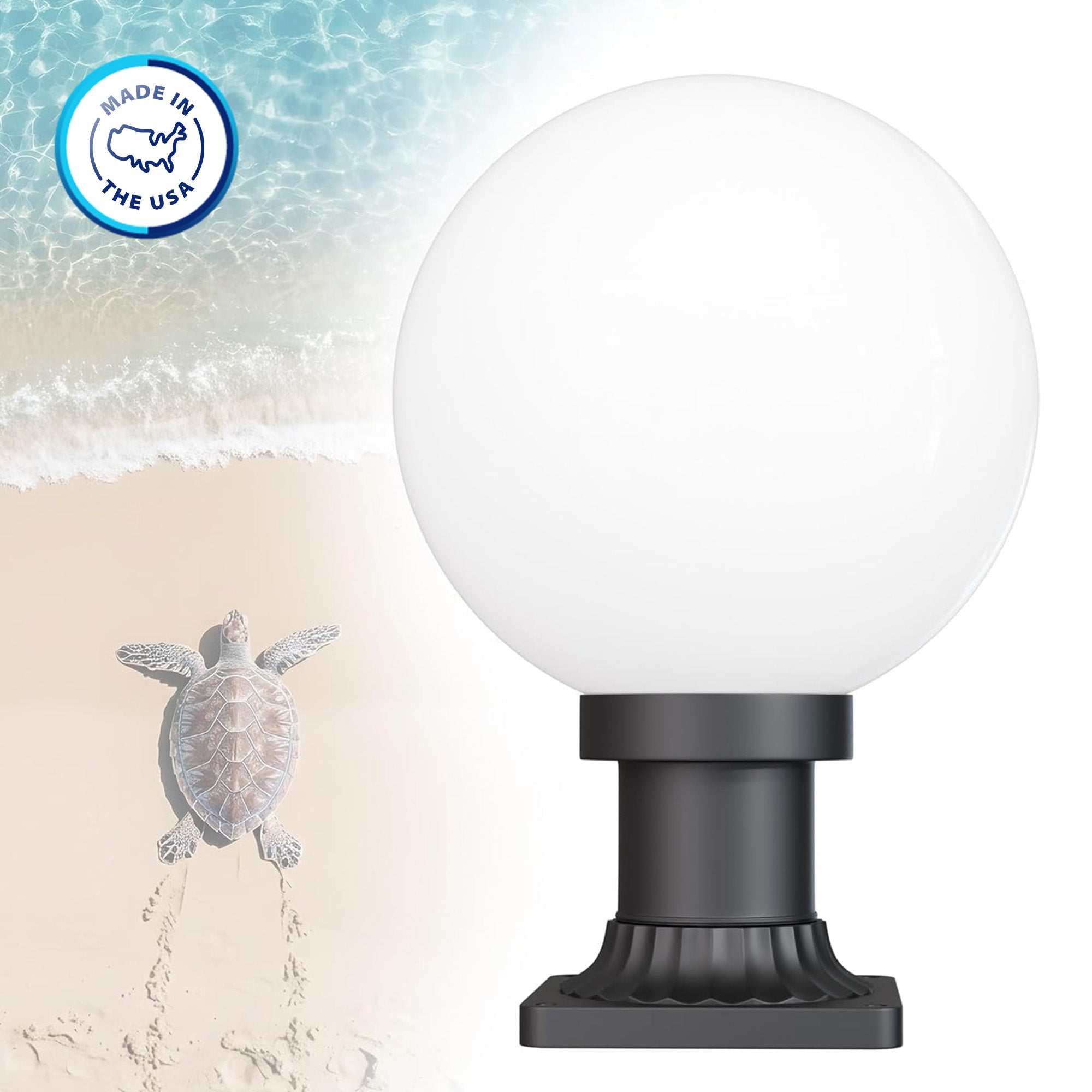 590nm Amber LED Pier Mount Globe Light