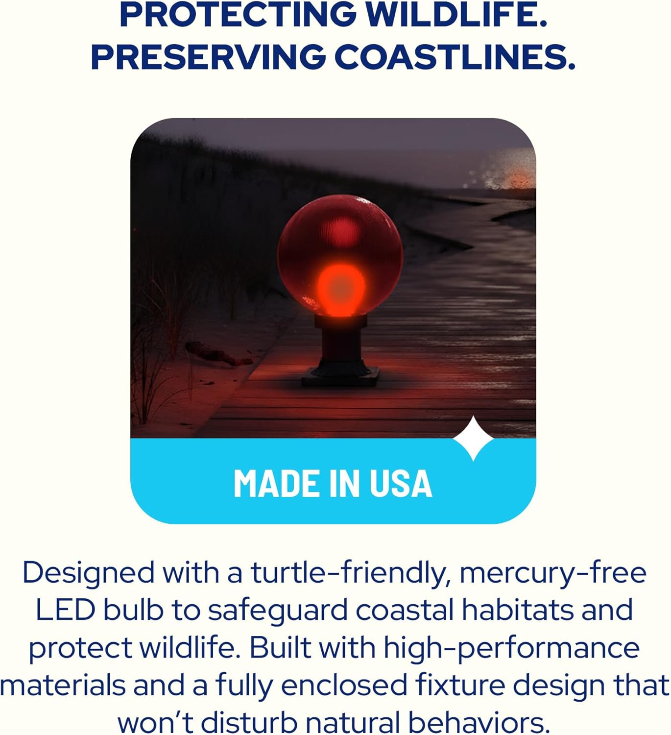 590nm Amber LED Pier Mount Globe Light