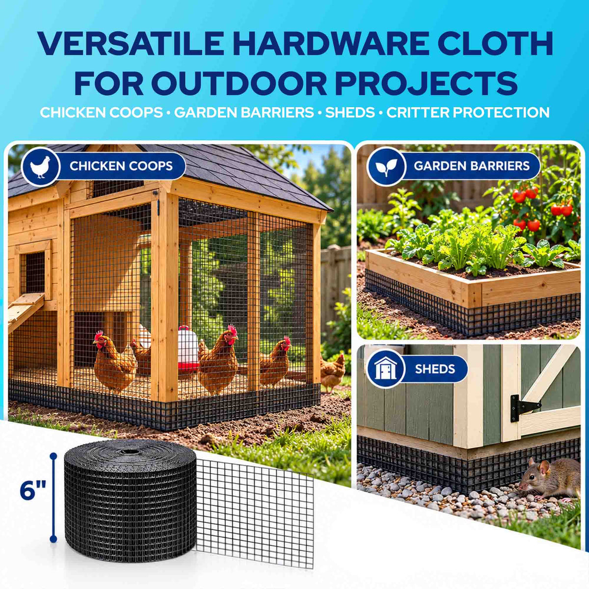 Solar Panel Bird Guard Mesh Kit - 6in x 100ft