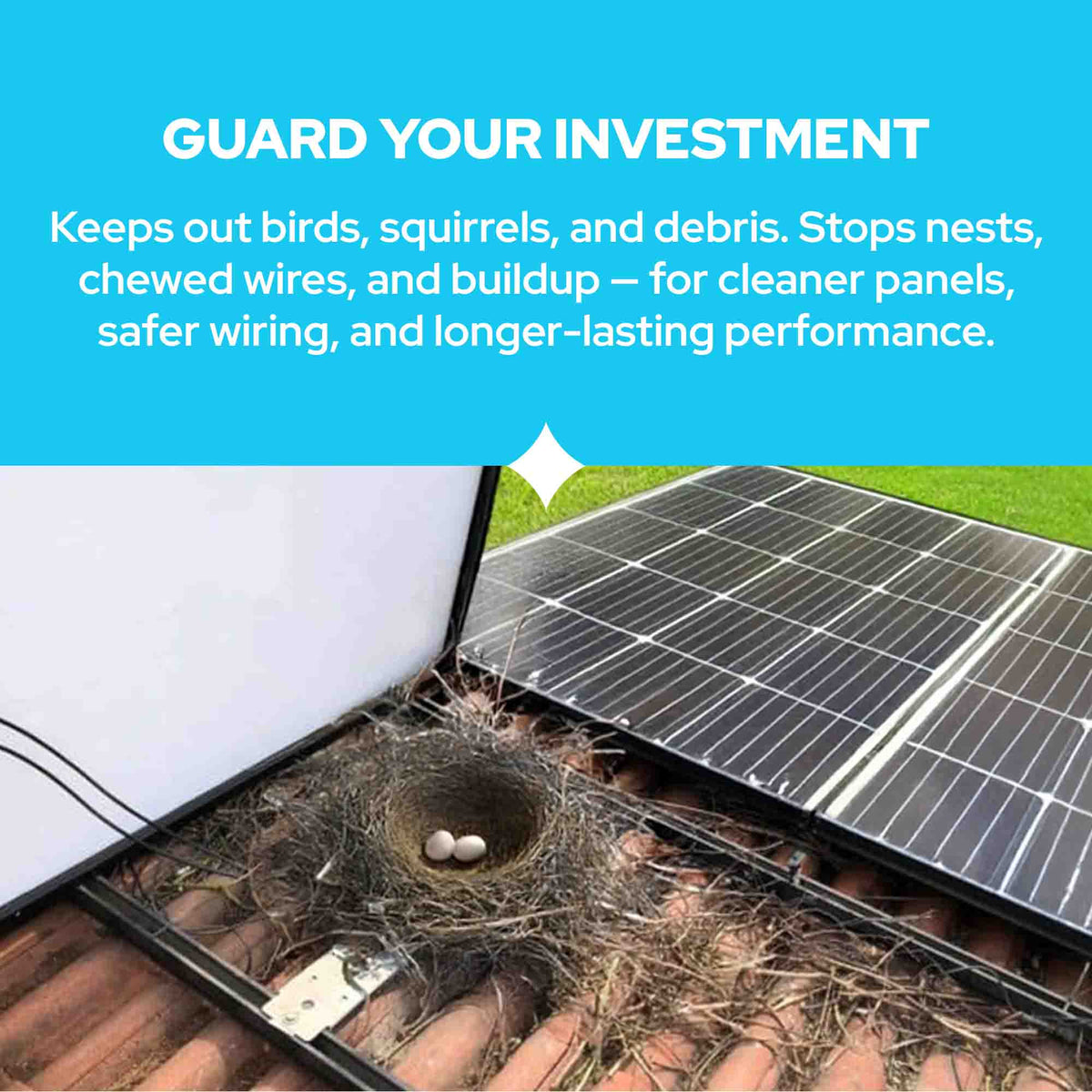 Solar Panel Bird Guard Mesh Kit - 6in x 100ft