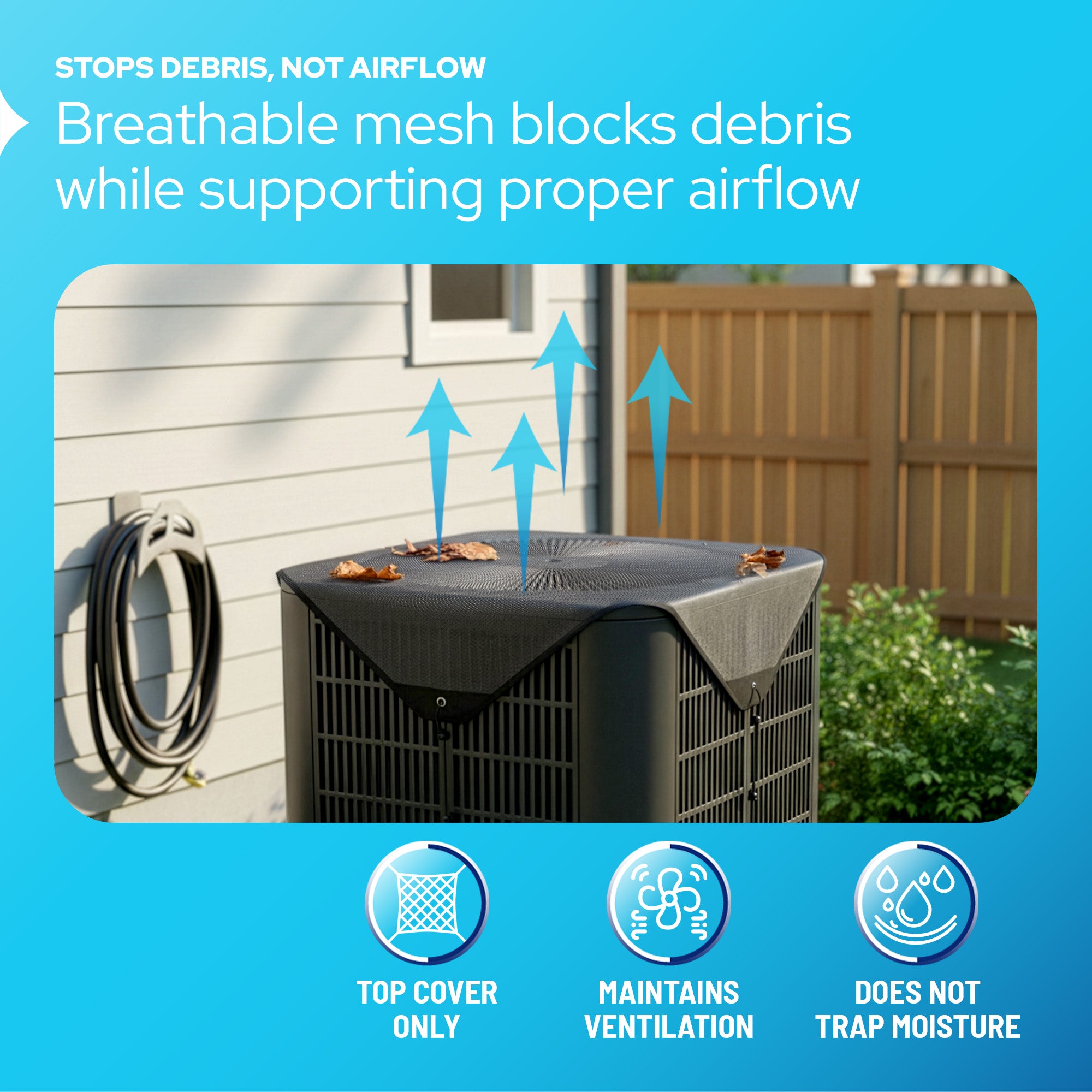 Central Air Conditioner Cover Outdoor - 36"×36" Top Mesh AC Cover