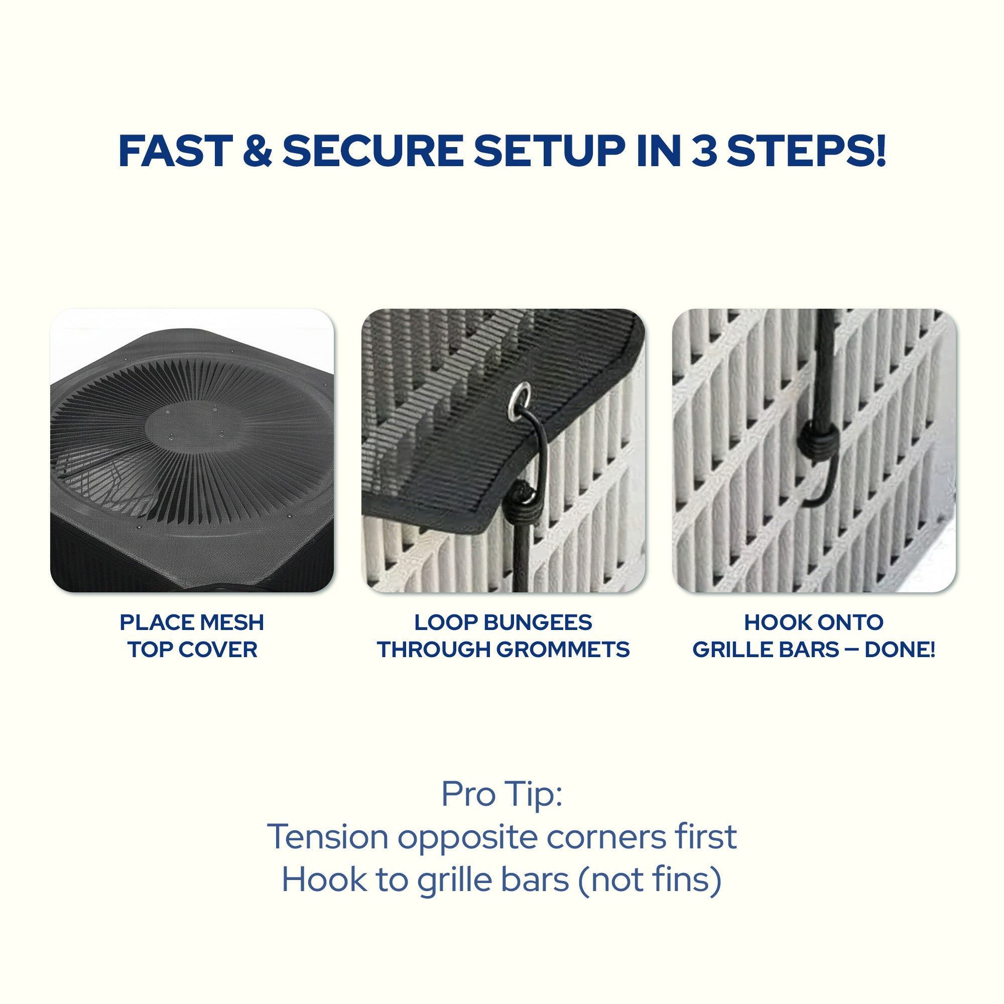 Central Air Conditioner Cover Outdoor - 36"×36" Top Mesh AC Cover