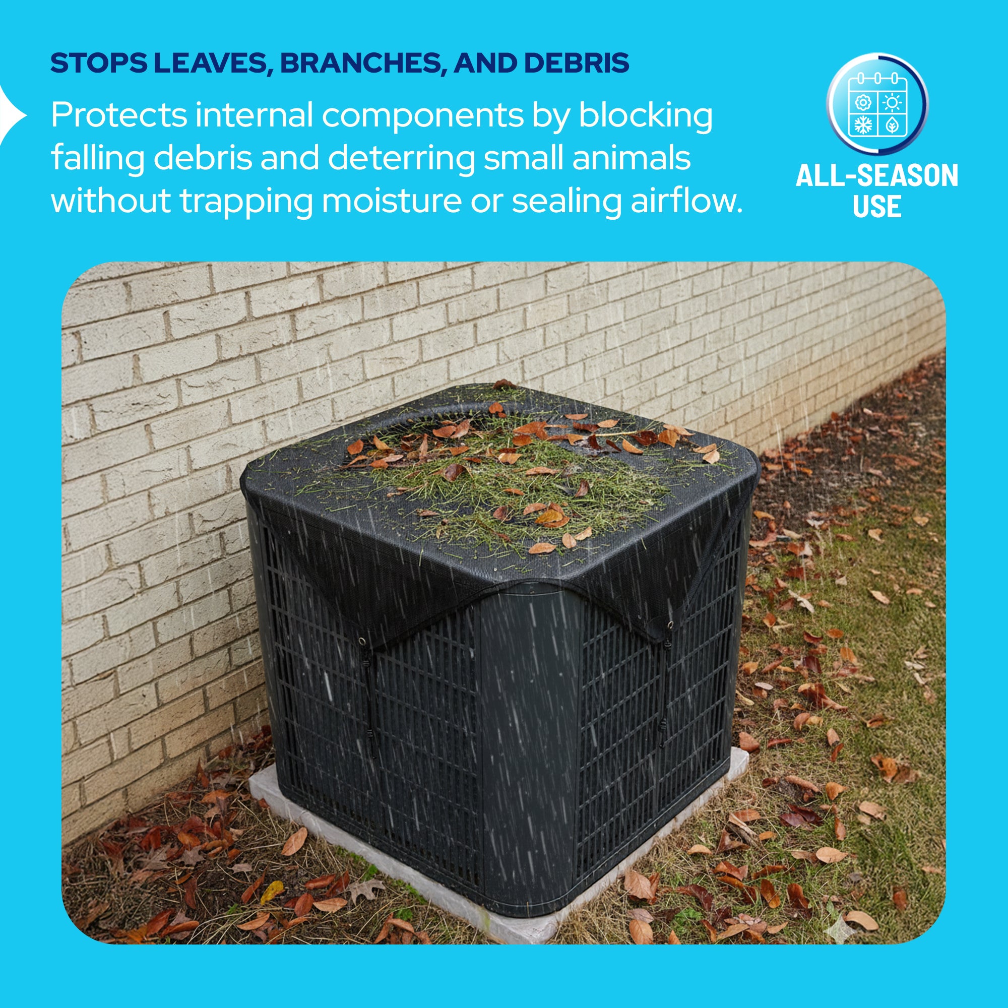 Central Air Conditioner Cover Outdoor - 36"×36" Top Mesh AC Cover