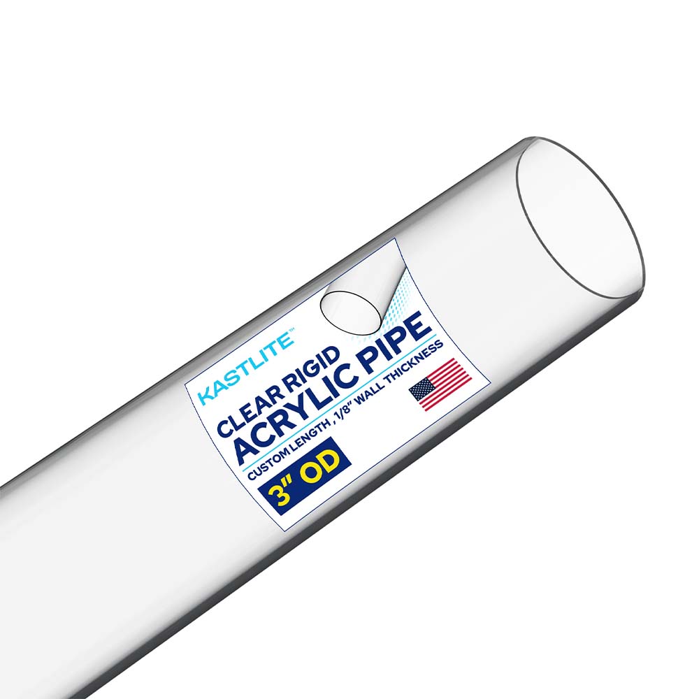 Custom Clear Acrylic Tube – 1/8” Thick Wall Custom Length Pipe