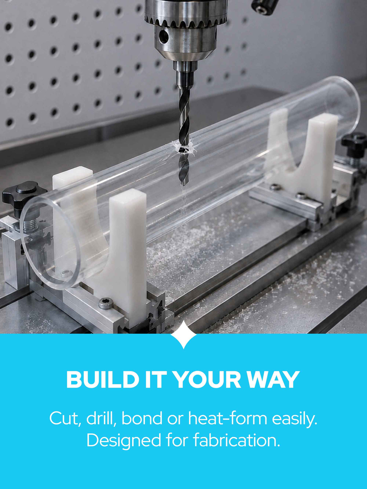 Custom Clear Acrylic Tube – 1/8” Thick Wall Custom Length Pipe