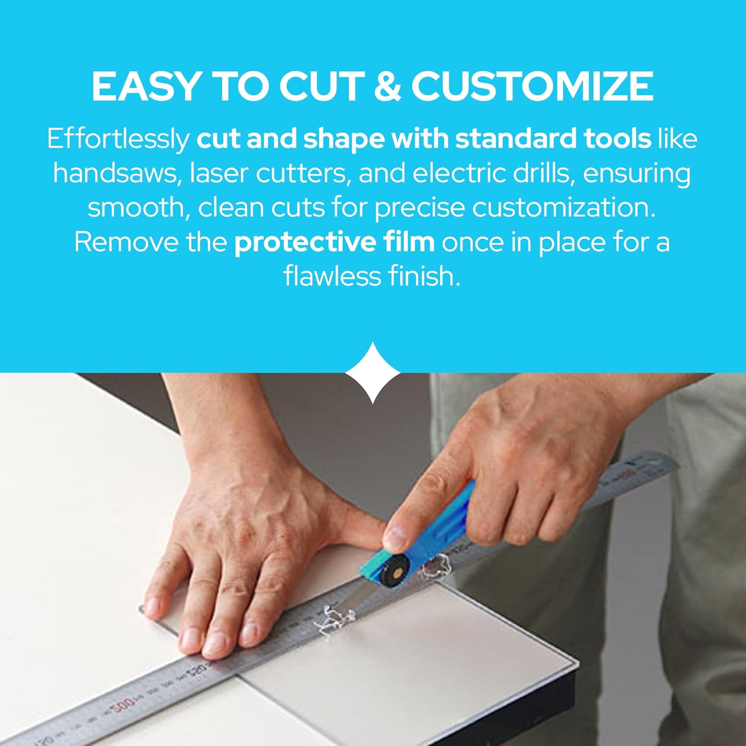 1/4" Thick Cut to Size Clear Acrylic Plexiglass Sheet | 1 Pack showing thickness and clarity