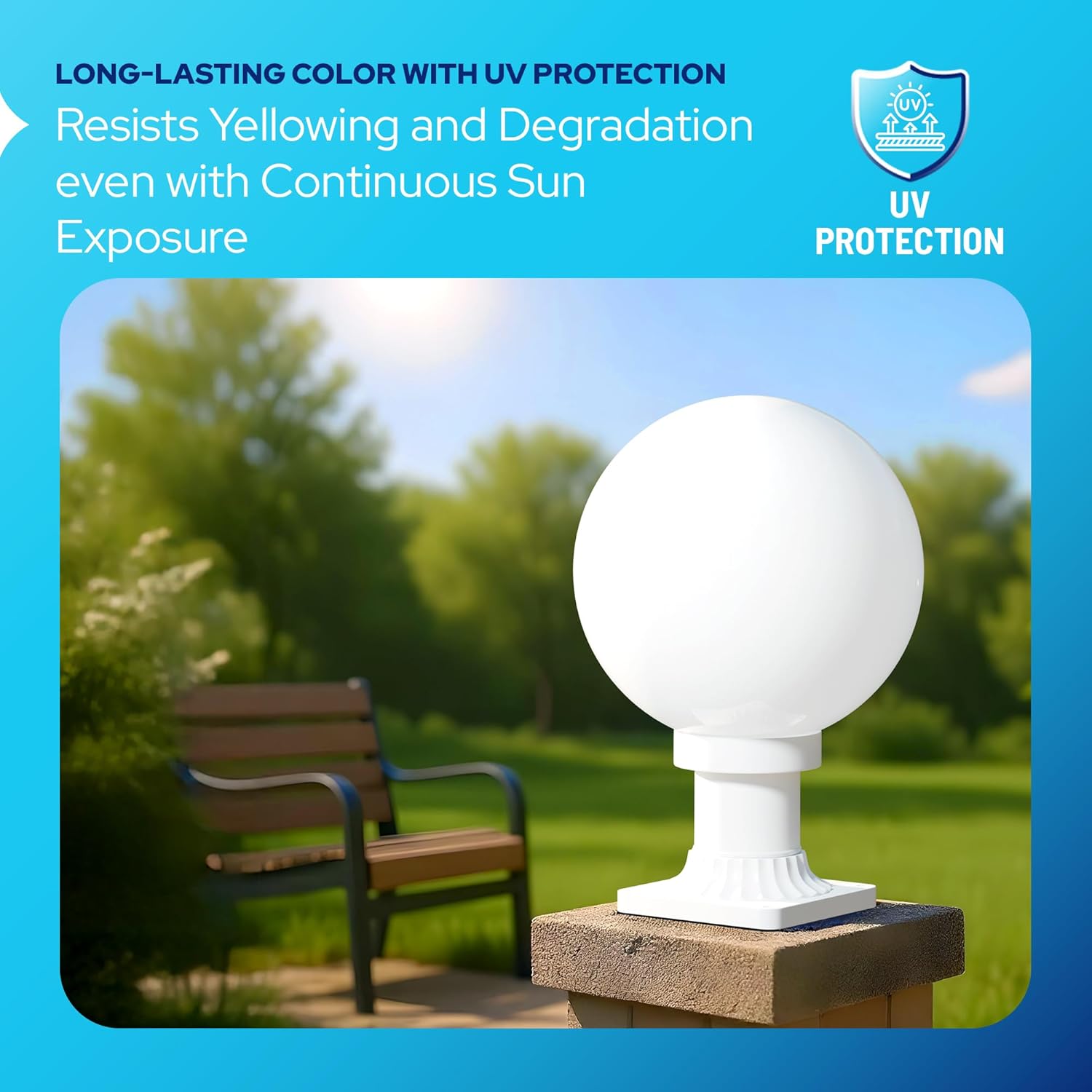 10" Globe Pier Mount Outdoor Lighting with LED Lamp