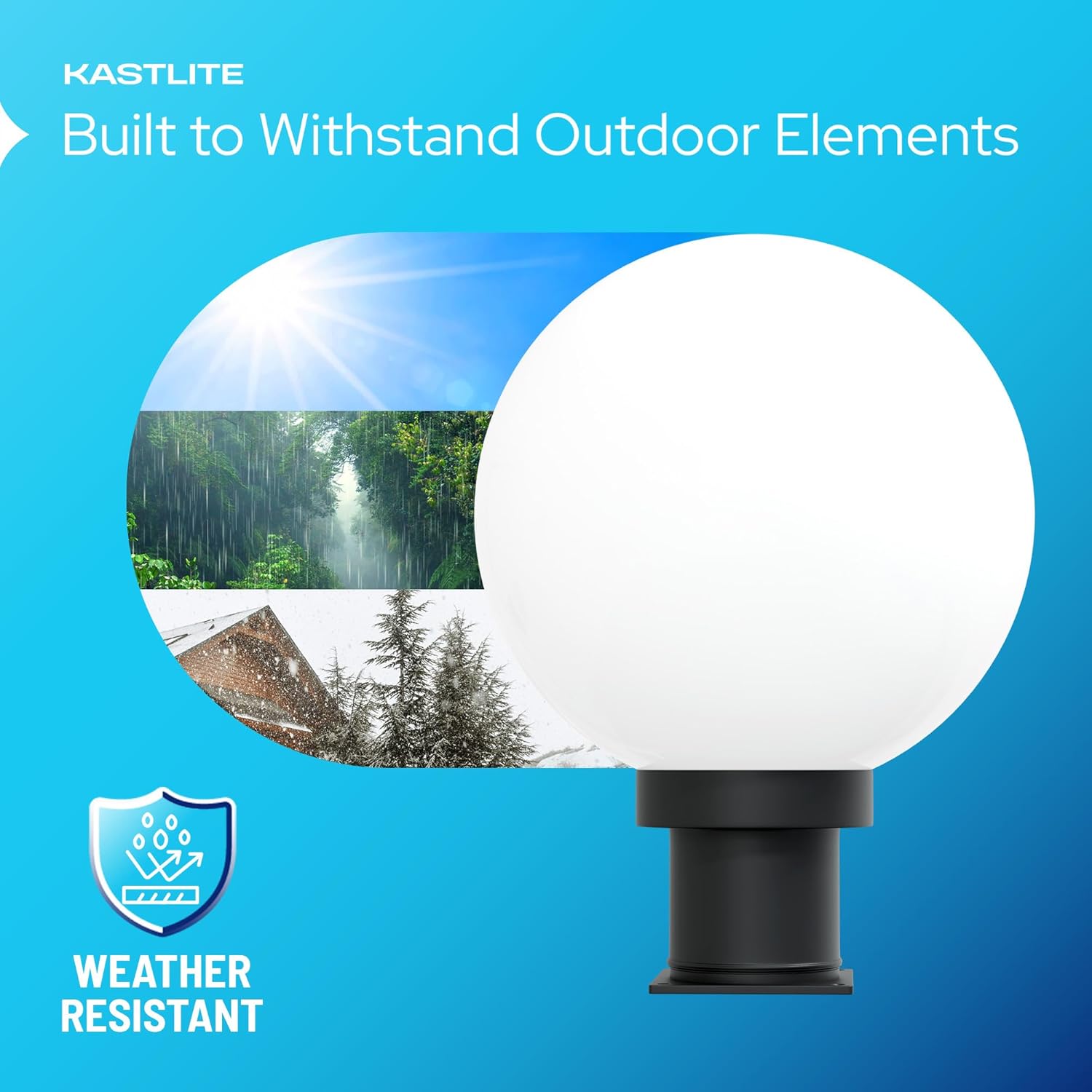 10" Globe Pier Mount Outdoor Lighting with LED Lamp