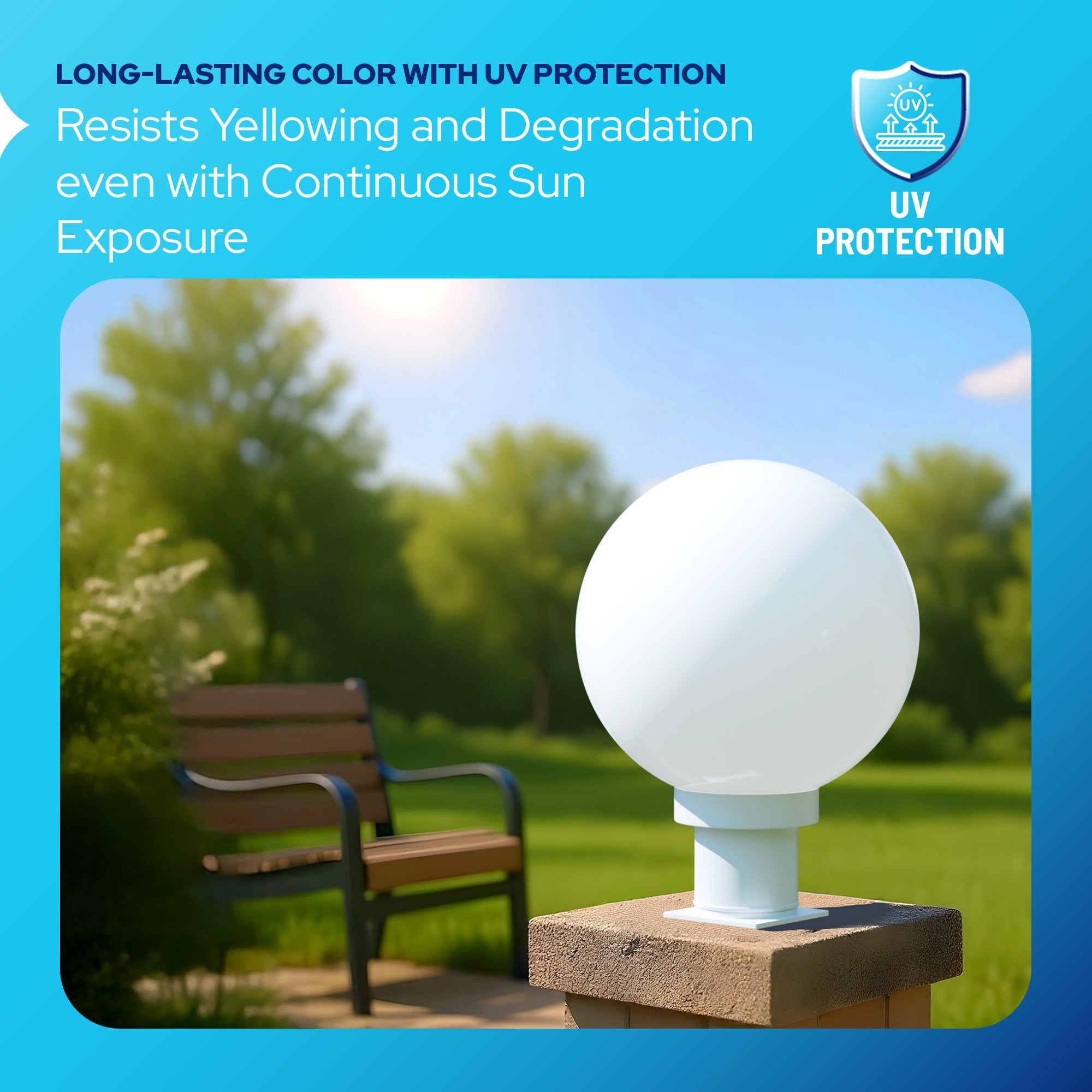 10" Globe Pier Mount Outdoor Lighting with LED Lamp