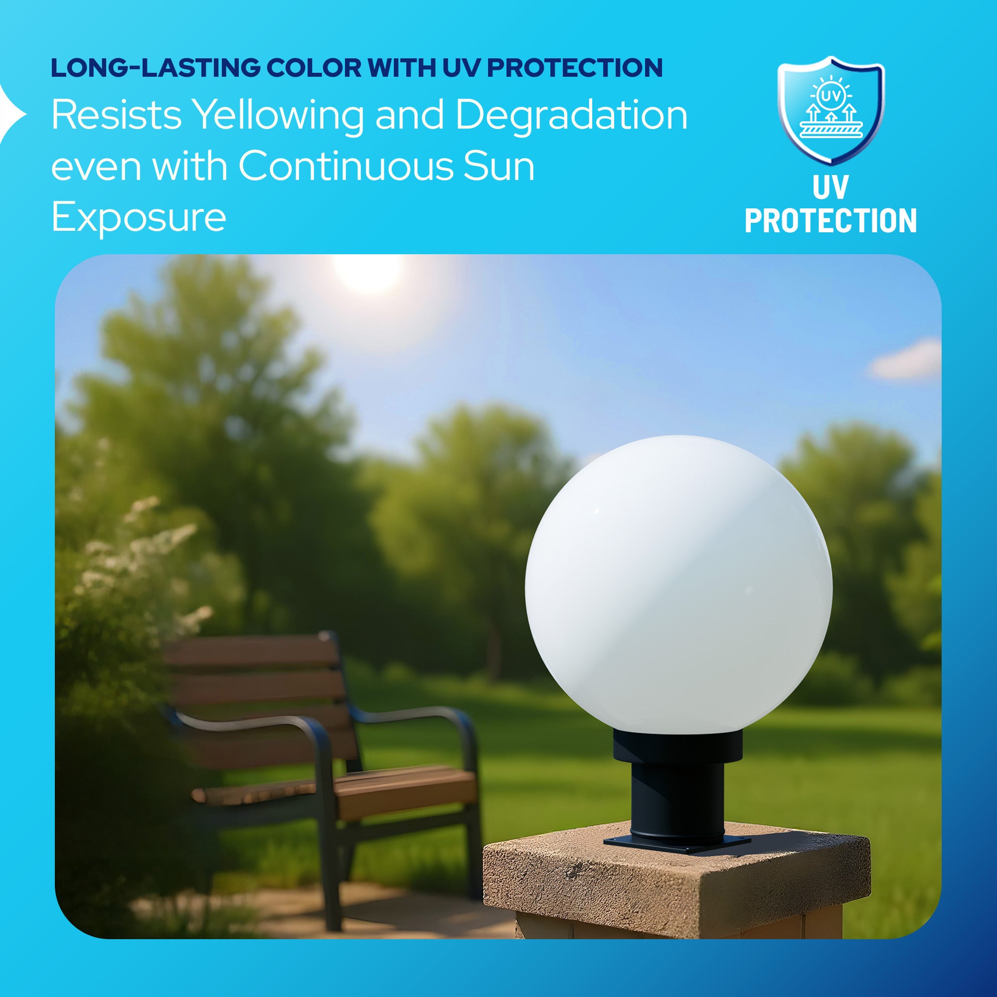 10" Globe Pier Mount Outdoor Lighting with LED Lamp