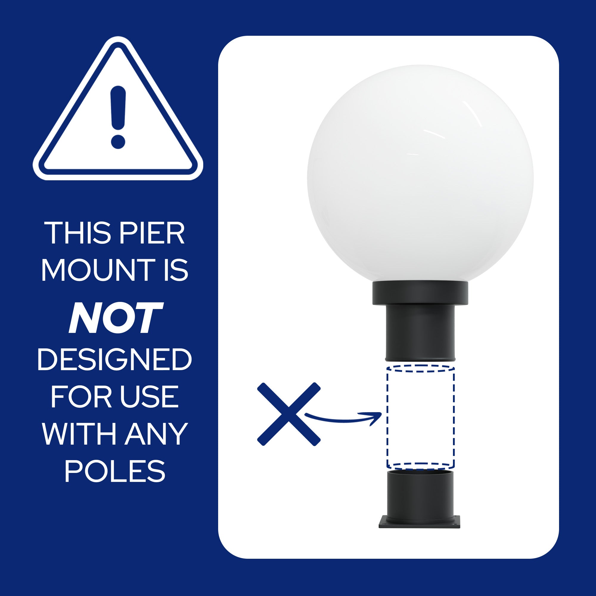 10" Globe Pier Mount Outdoor Lighting with LED Lamp