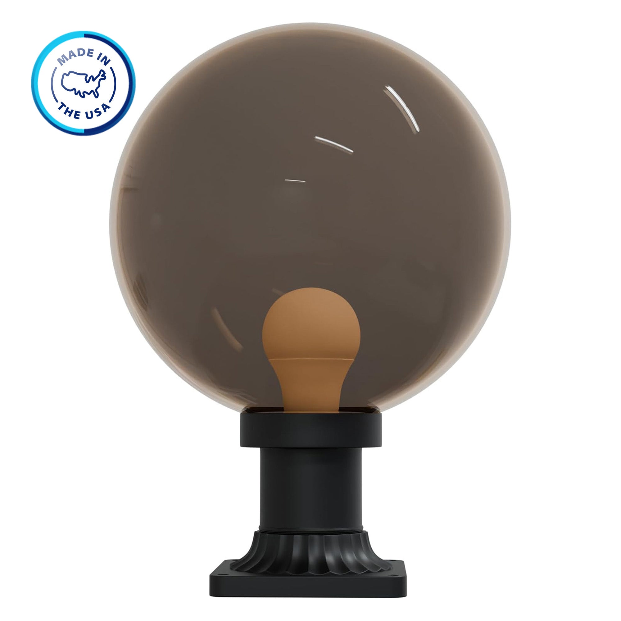 12" Globe Pier Mount Outdoor Lighting with LED Lamp