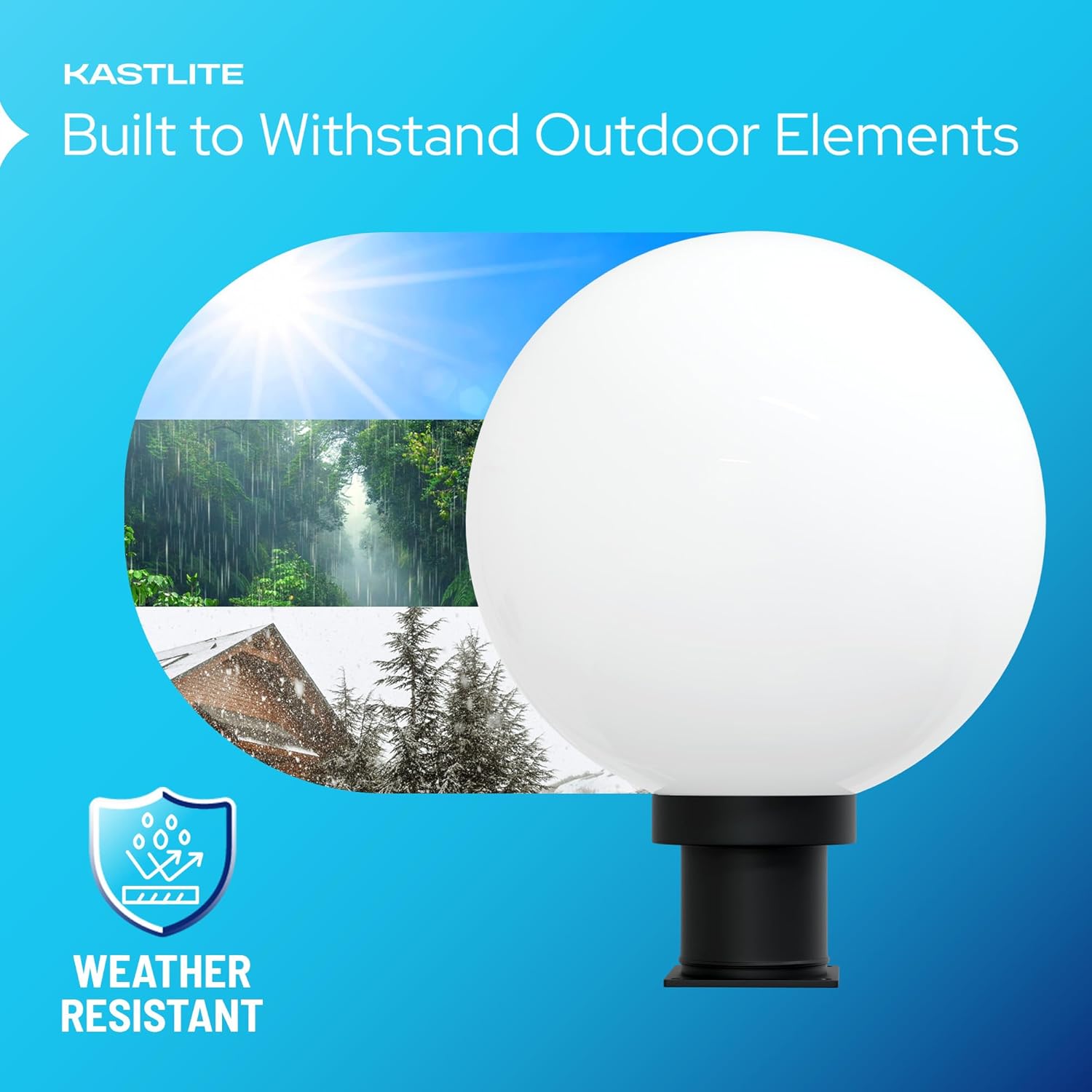 12" Globe Pier Mount Outdoor Lighting with LED Lamp