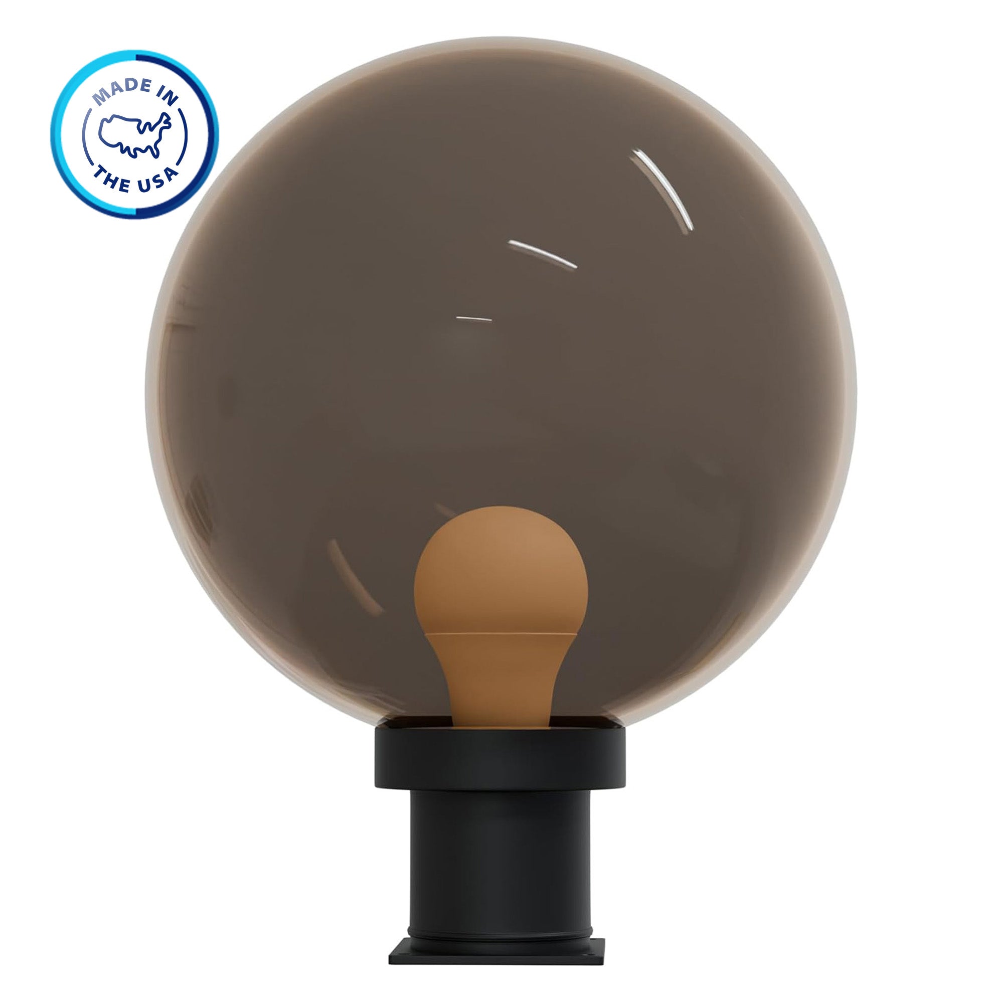 12" Globe Pier Mount Outdoor Lighting with LED Lamp