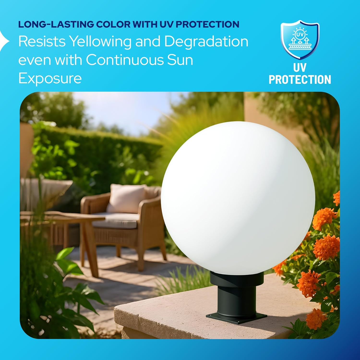 12" Globe Pier Mount Outdoor Lighting with LED Lamp