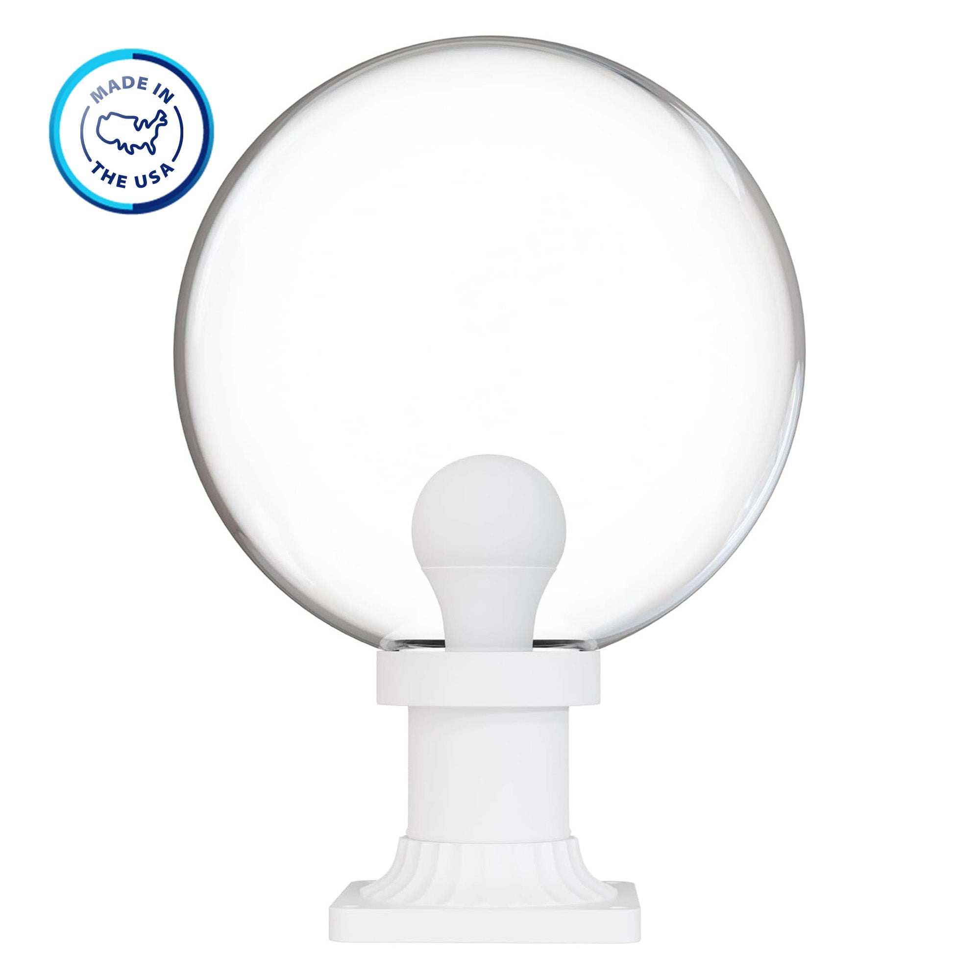 12" Globe Pier Mount Outdoor Lighting with LED Lamp